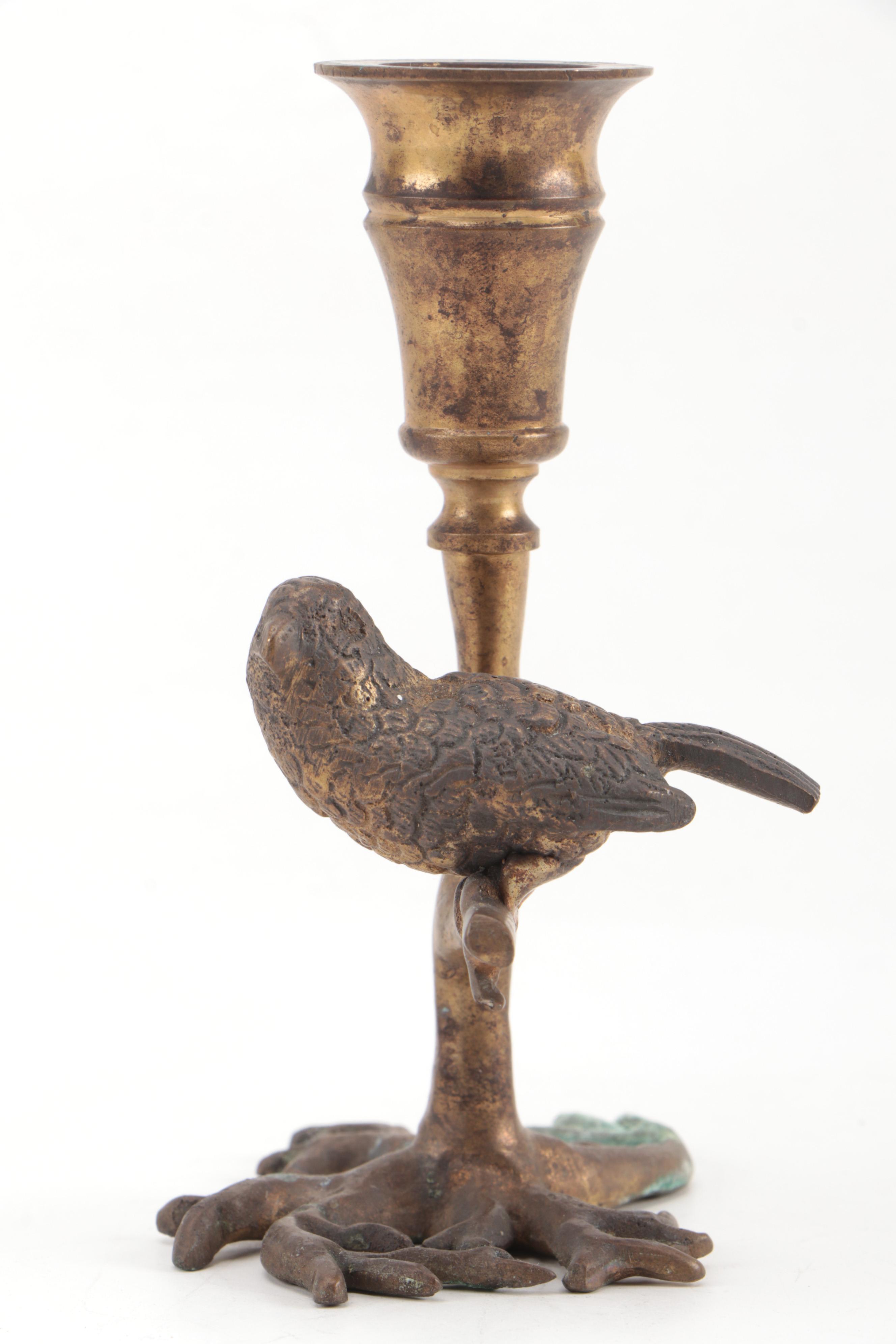 Bronze and Iron Animal Shaped Candle Holders, Late 20th Century EBTH