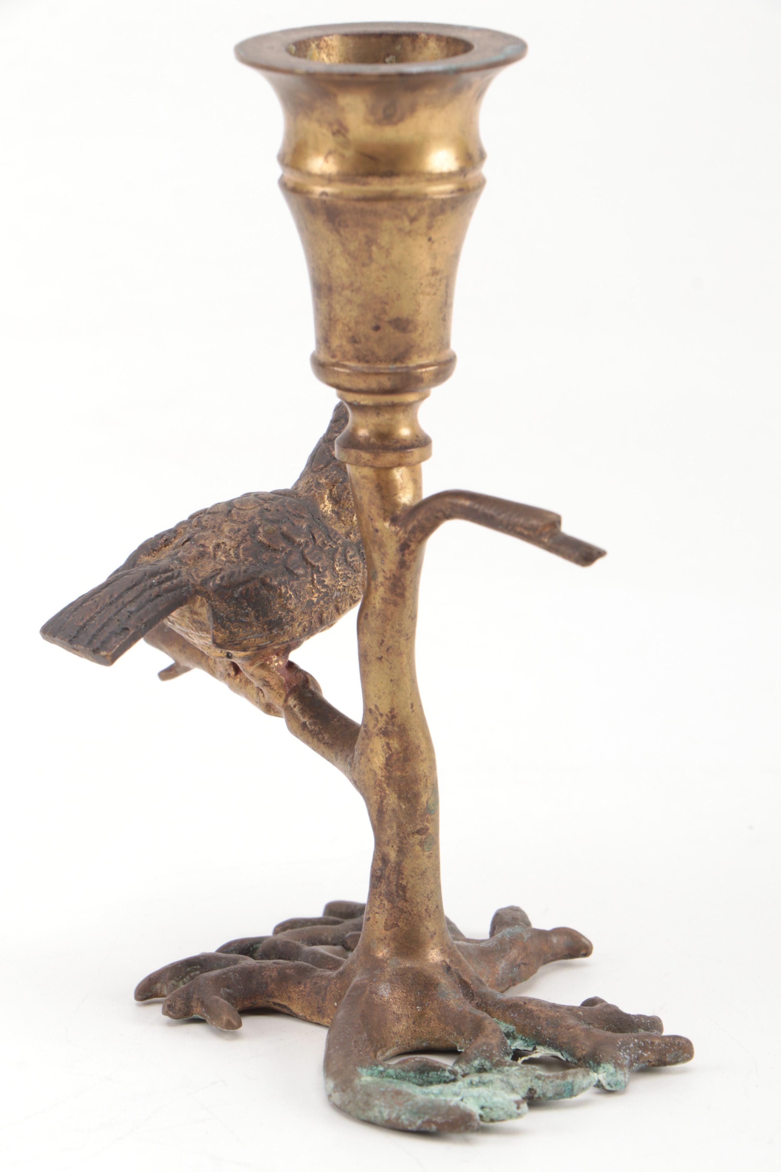 Bronze and Iron Animal Shaped Candle Holders, Late 20th Century EBTH