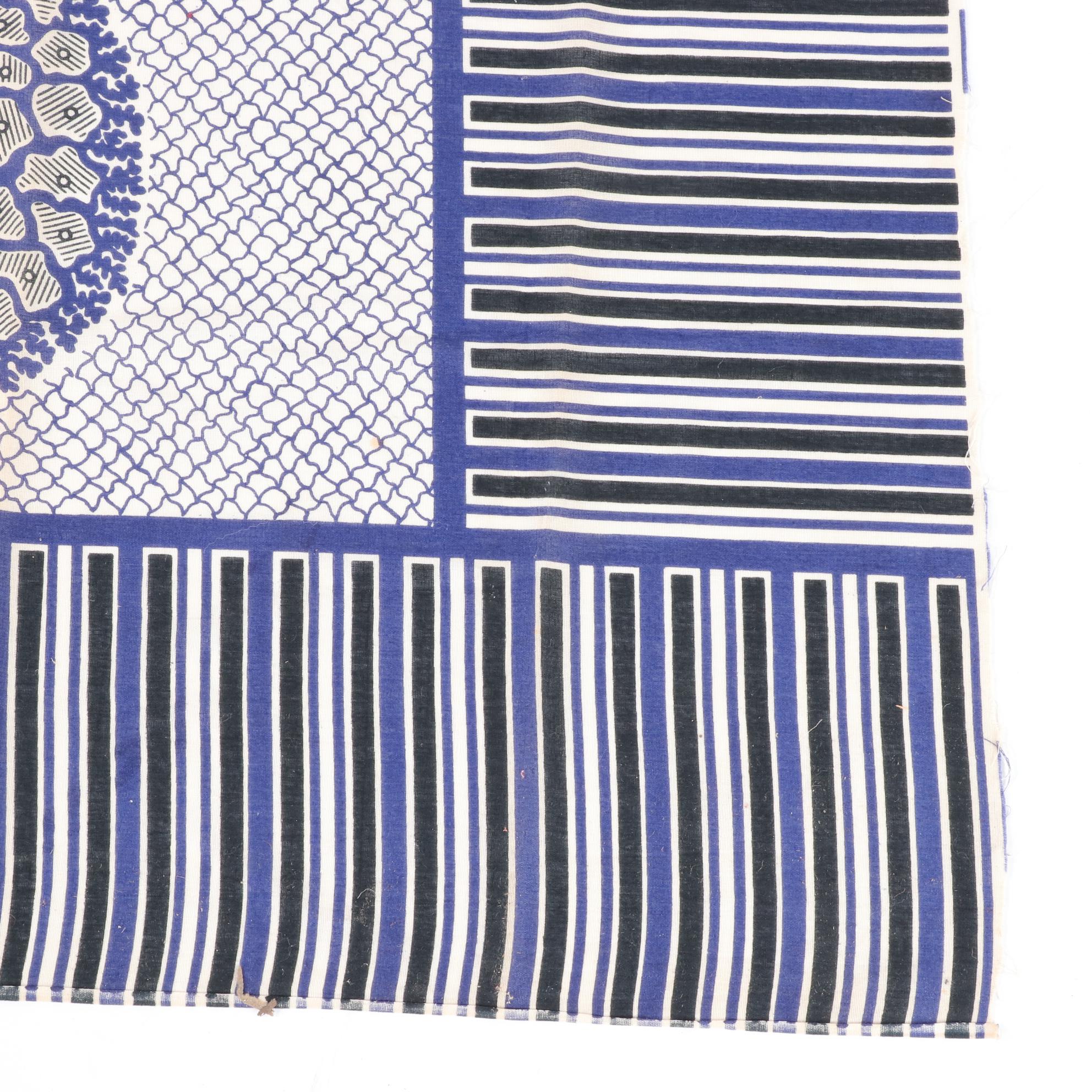 Kenyan ScreenPrinted Cotton Kanga Fabric, Late 20th Century EBTH