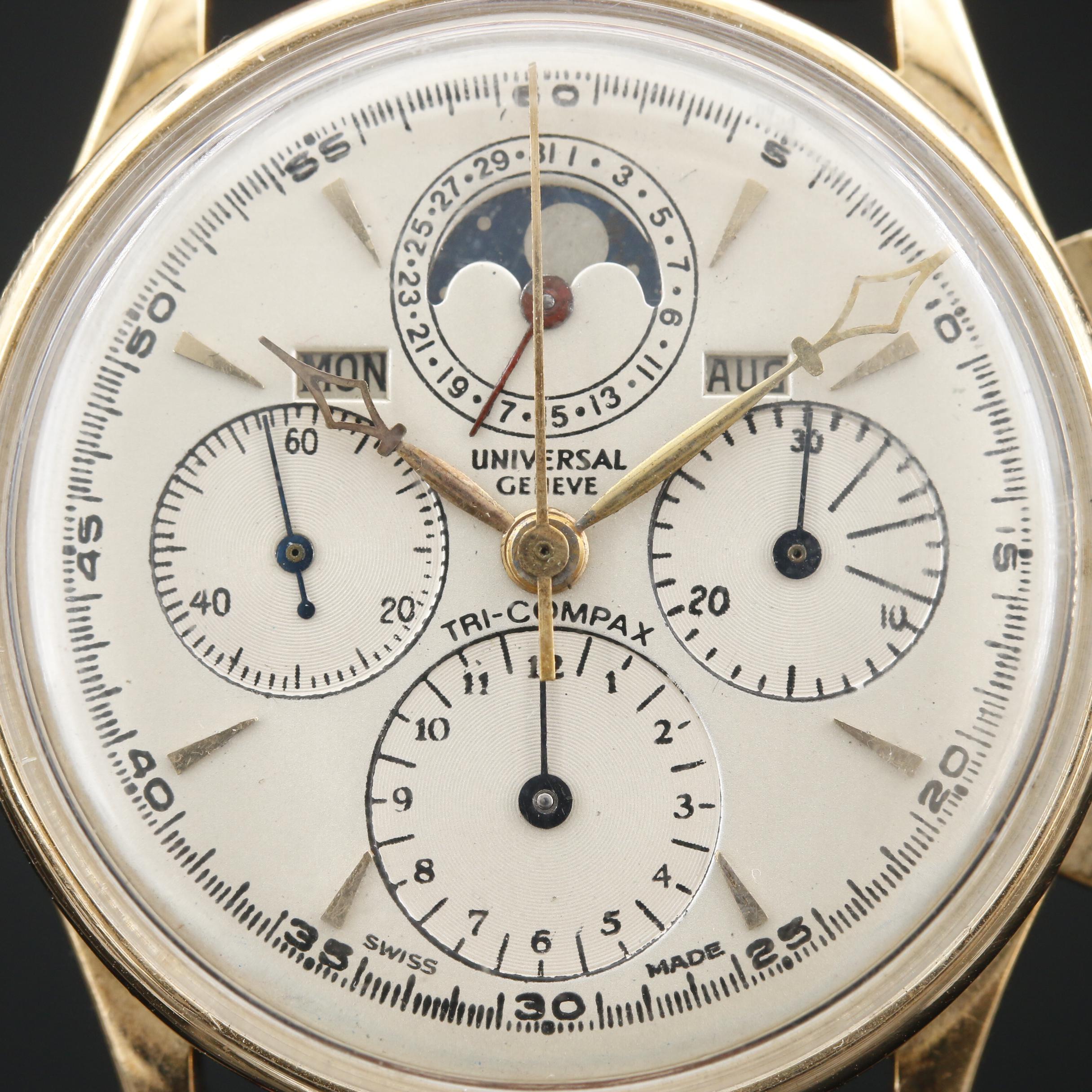 Vintage Universal Geneve Moonphase" 14K Gold Wristwatch EBTH