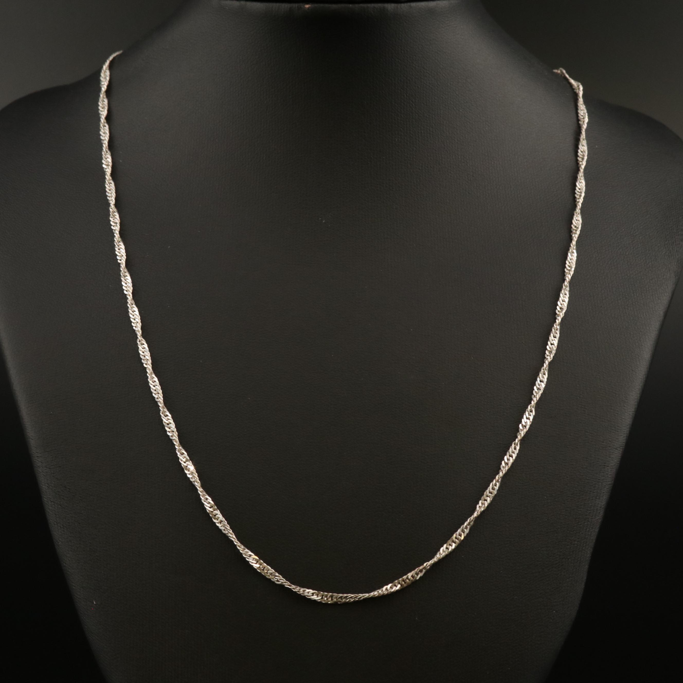 Sterling Silver Twisted Curb Link Chain Necklace EBTH