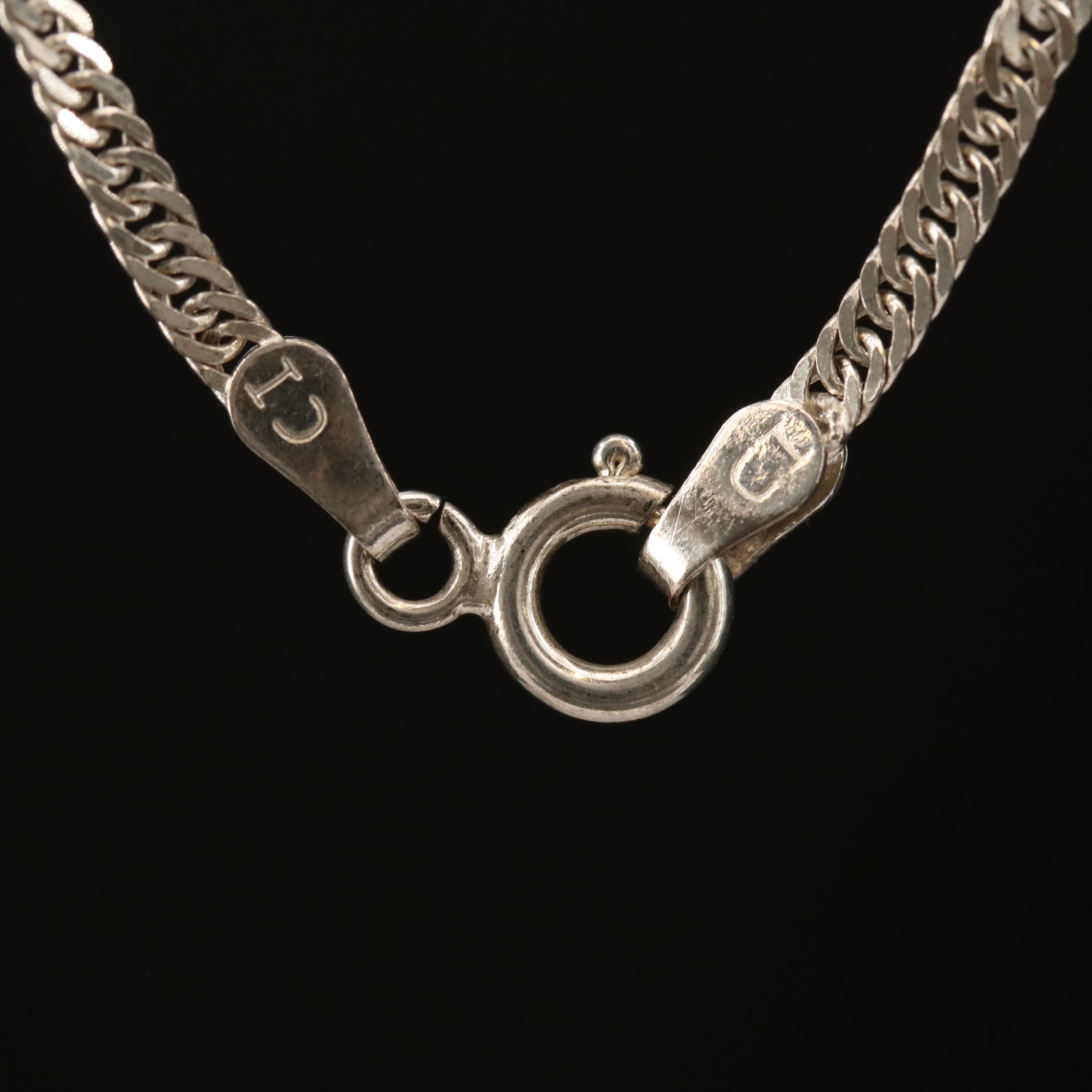 Sterling Silver Twisted Curb Link Chain Necklace EBTH