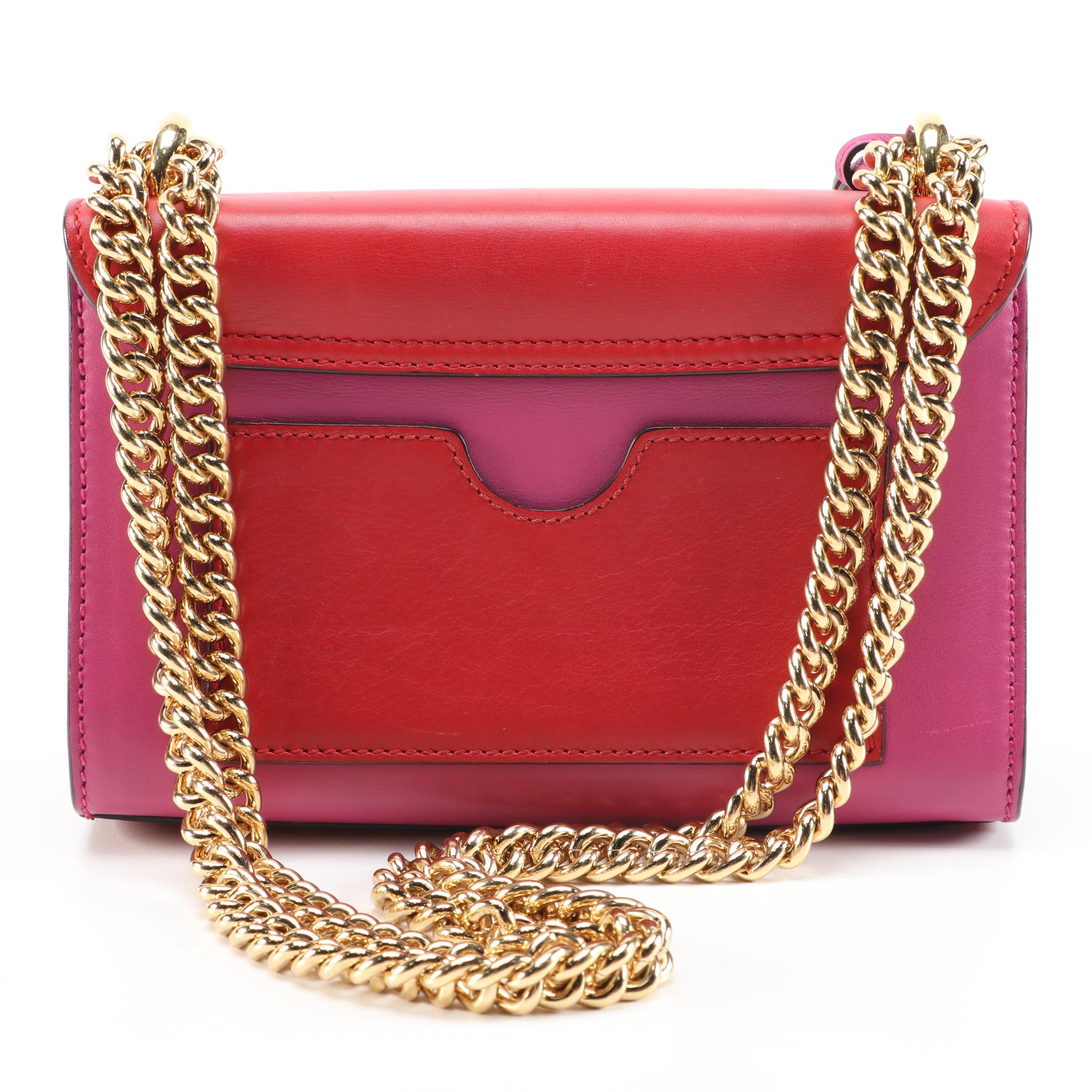 Gucci Padlock Small Shoulder Bag in Red and Fuchsia Leather EBTH