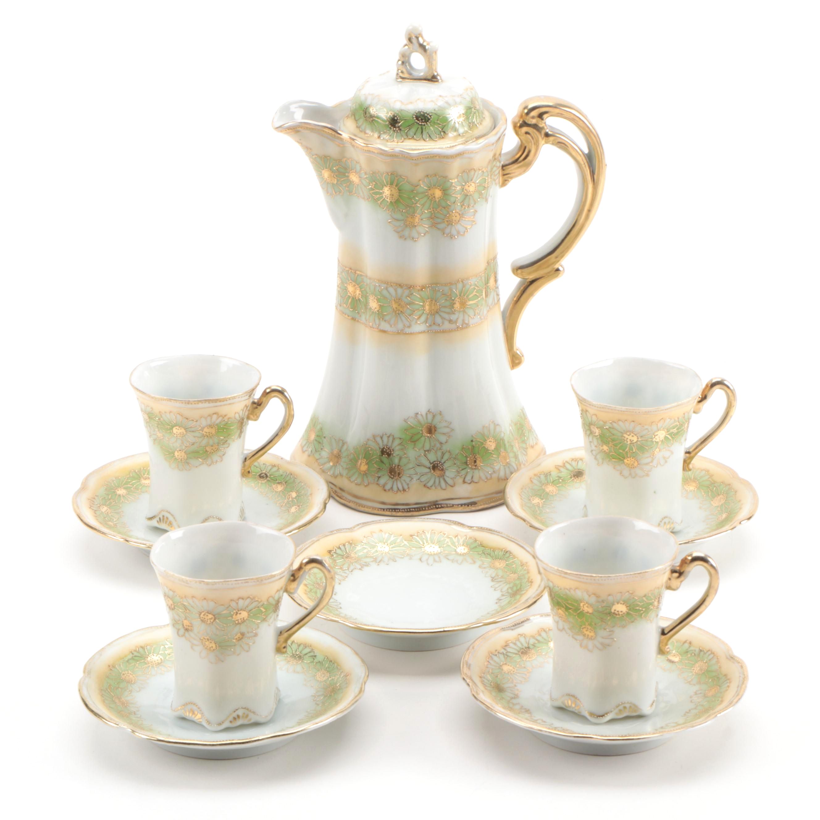 Okura Art China Nippon Hand Painted Green And Gold Floral Coffee Set Ebth You can donate to meg and the rest of artists featured on art is live using pay pal: everything but the house
