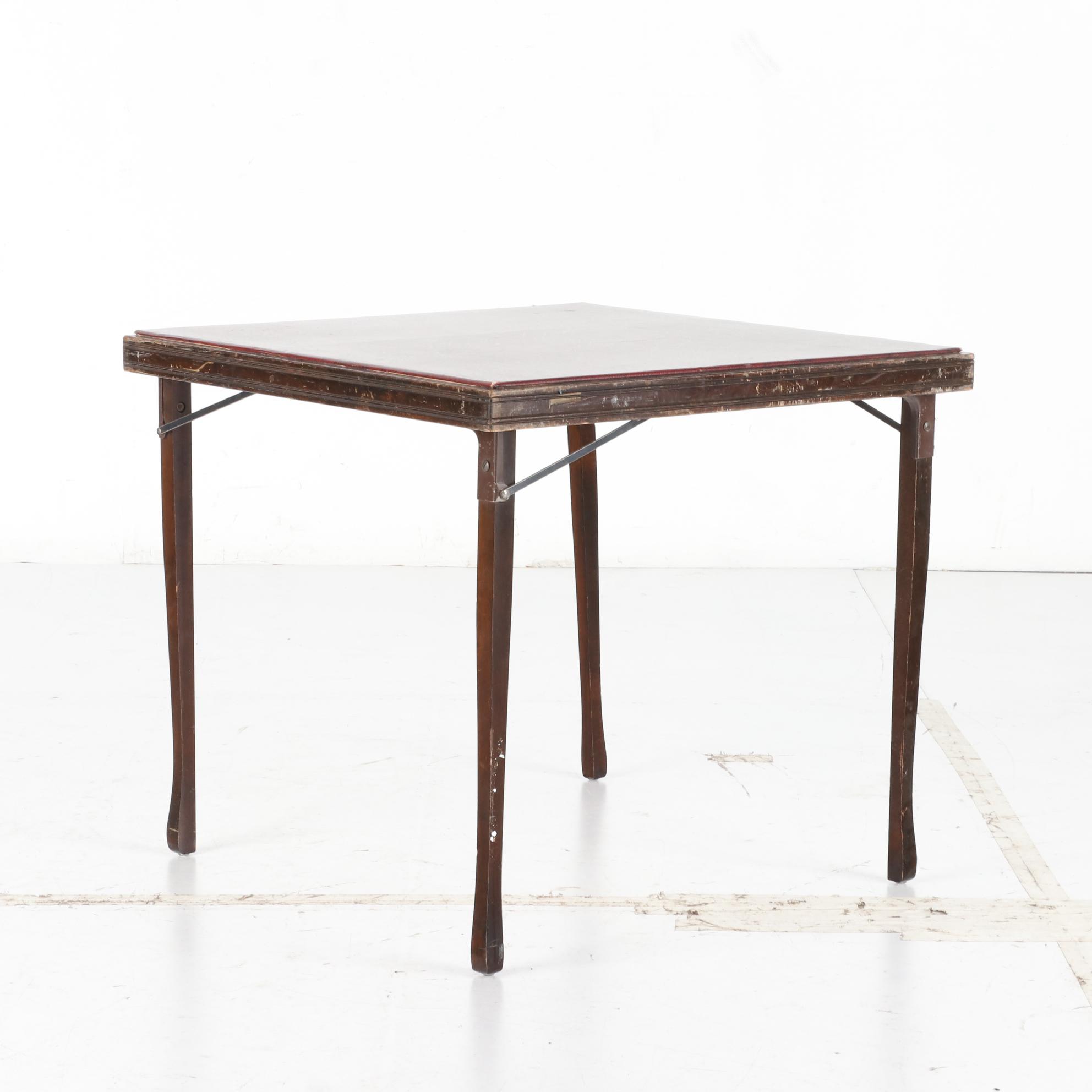Louis Rastetter & Sons Co. "Solid Kumfort" Folding Card Table and Four