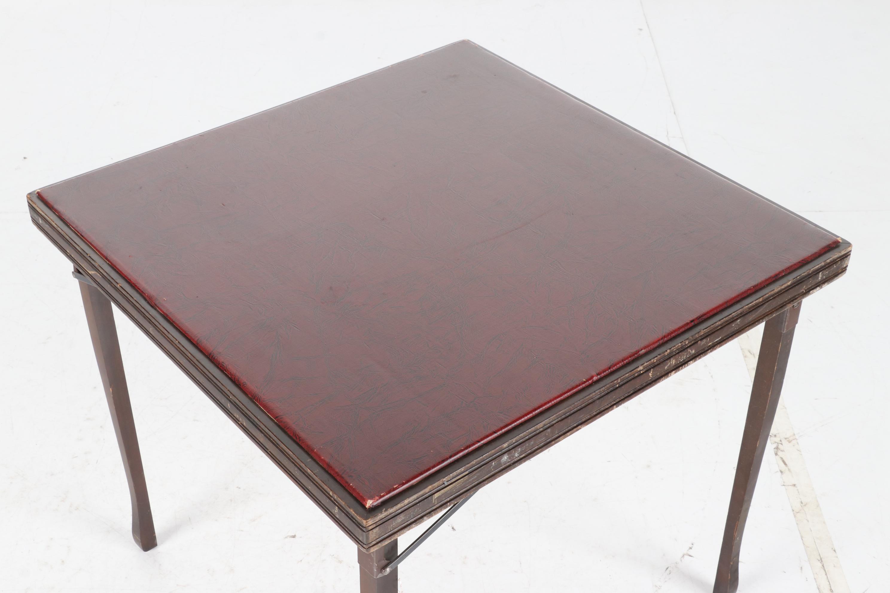 Louis Rastetter & Sons Co. "Solid Kumfort" Folding Card Table and Four