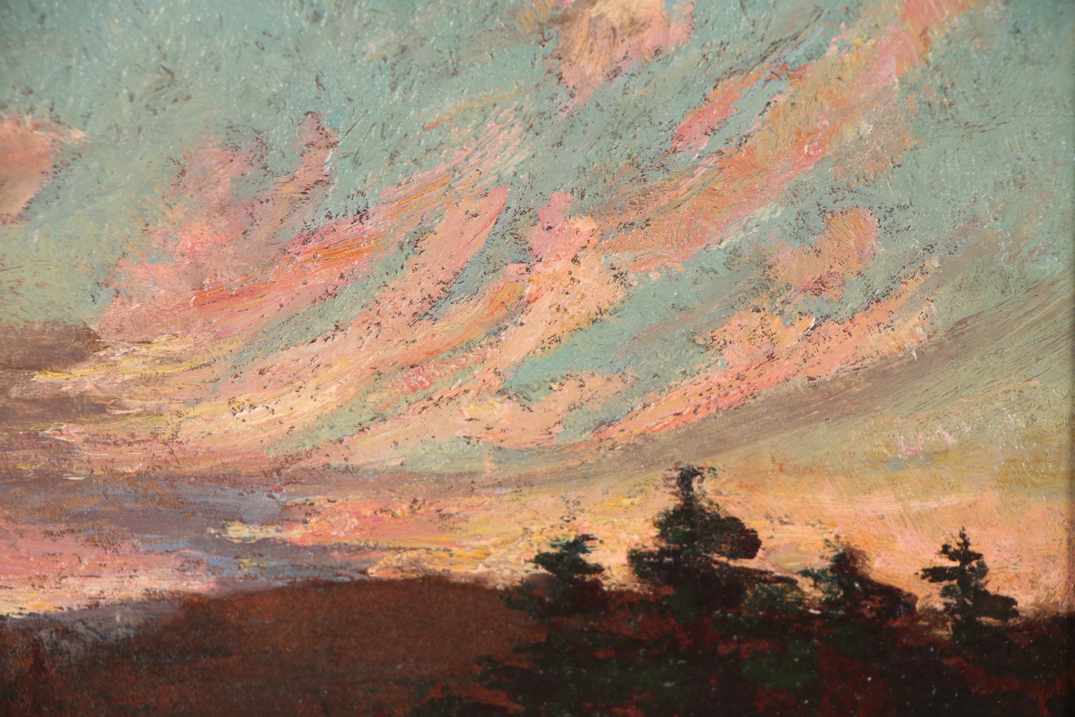 Oil Painting Of Sunset Over Mountains Mid 20th Century EBTH   1598382793612 5805eb37747ba324093817ff9e9b8422e8962c7f1f805d1654e1784ea264bfad.JPG