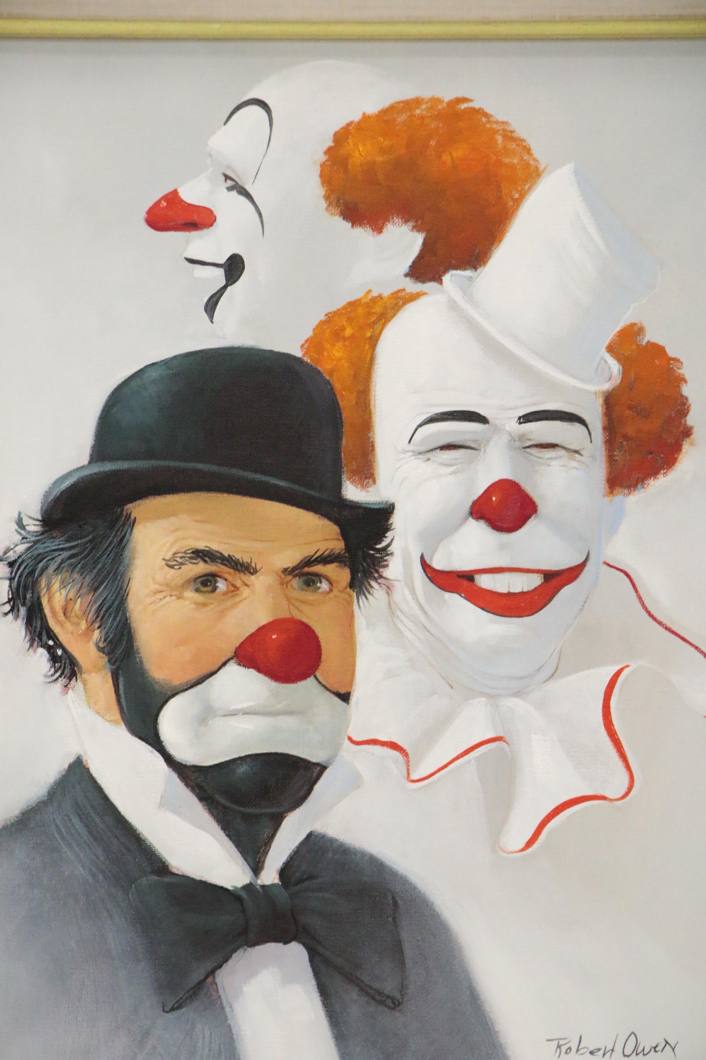 Robert Owen Oil Painting of Clowns, Late 20th Century | EBTH