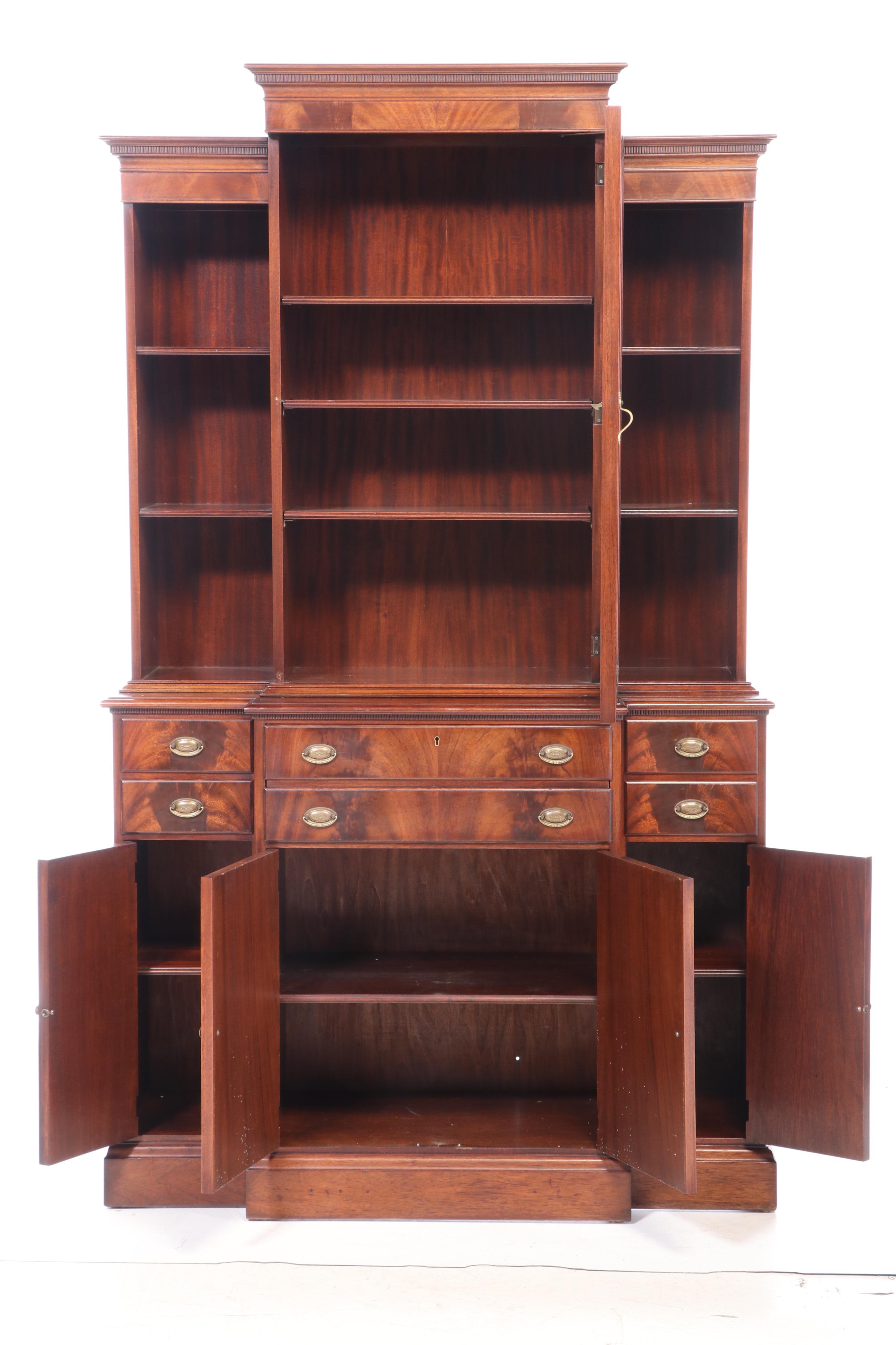 Warsaw Furniture Mfg. Co. Federal Style Mahogany Breakfront Secretary