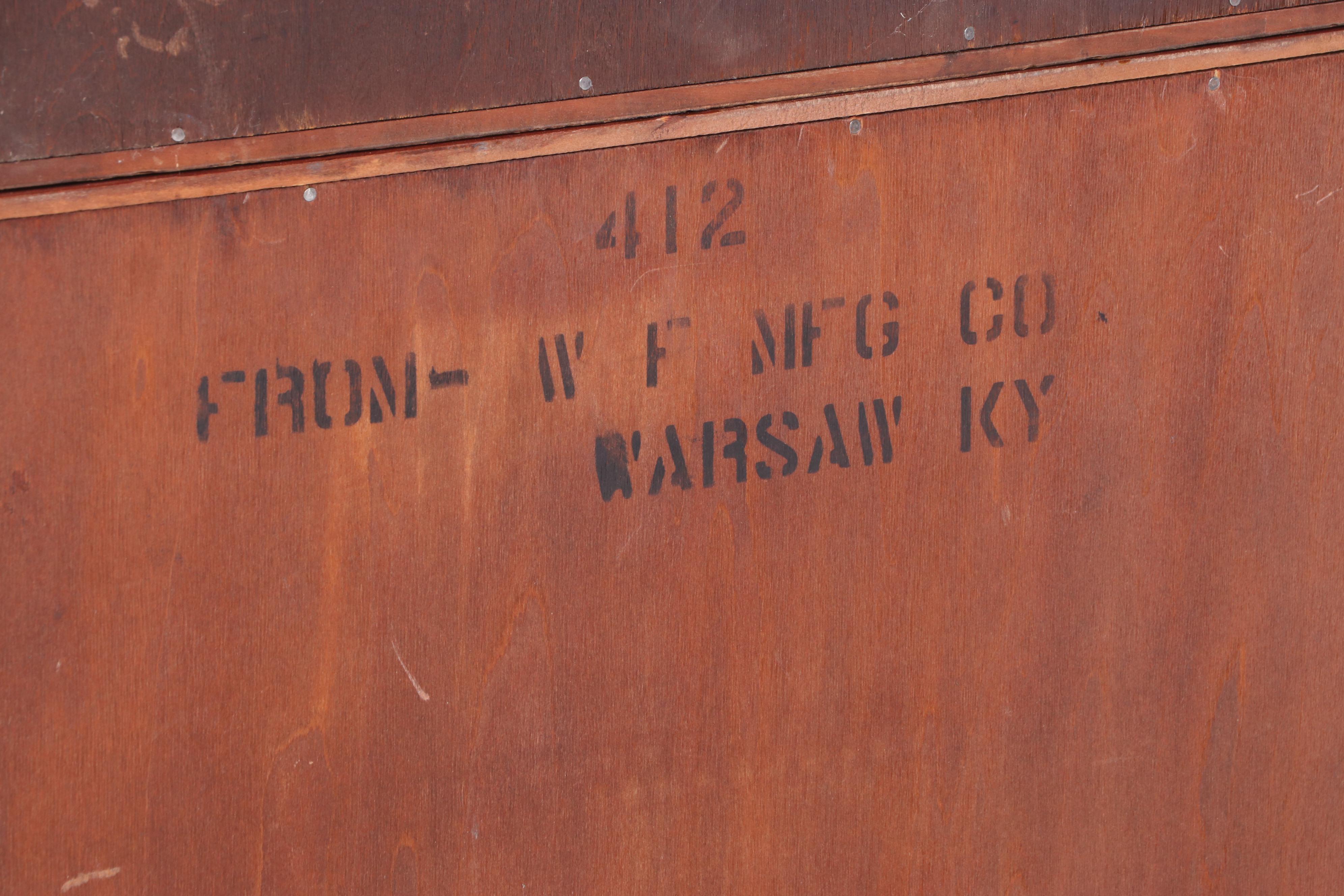 Warsaw Furniture Mfg. Co. Federal Style Mahogany Breakfront Secretary