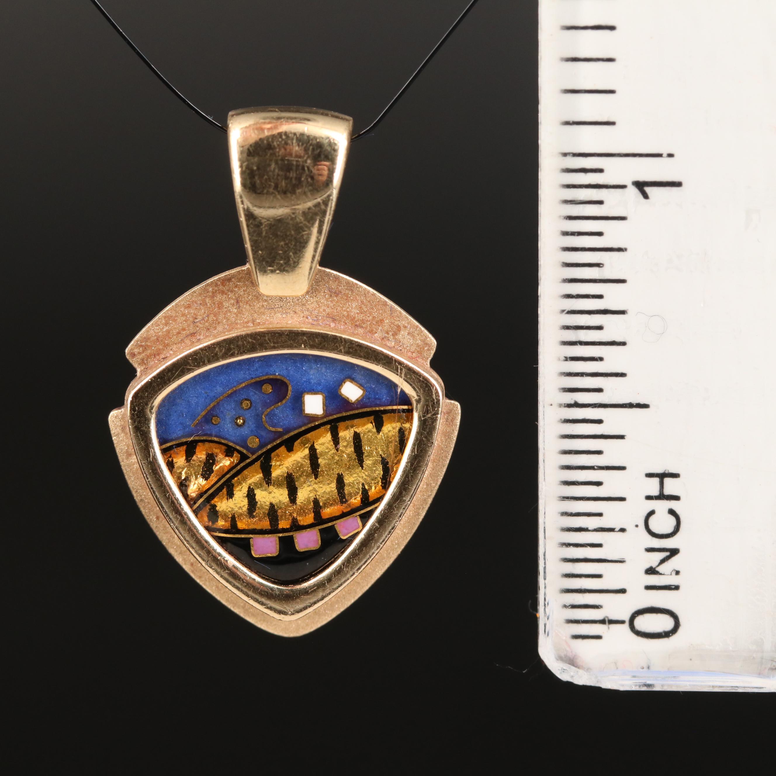 Frances Kite 14K Cloisonné Pendant EBTH