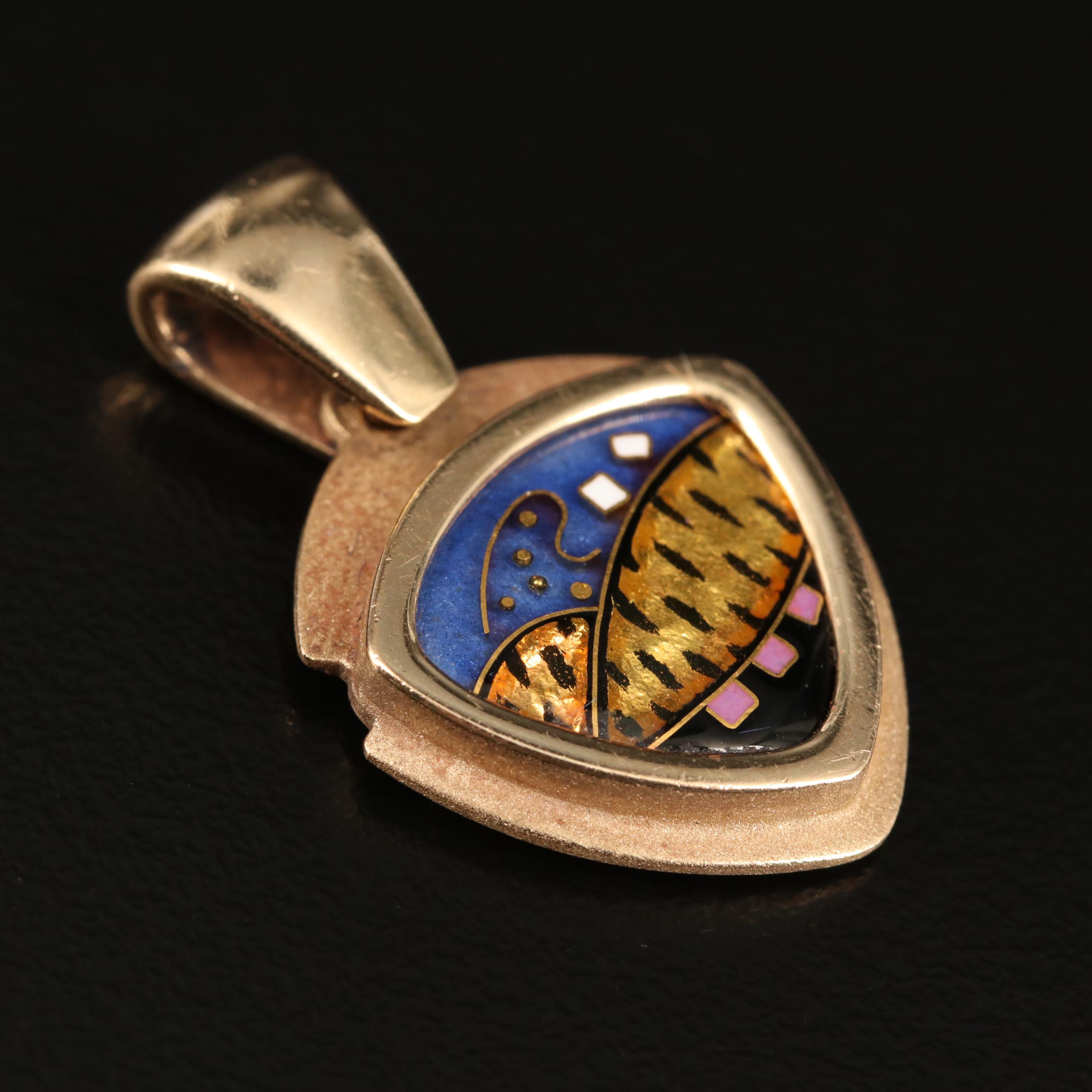 Frances Kite 14K Cloisonné Pendant EBTH