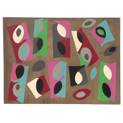 Achillo "Achi" Sullo Abstract Oil Painting "Processional", 1960