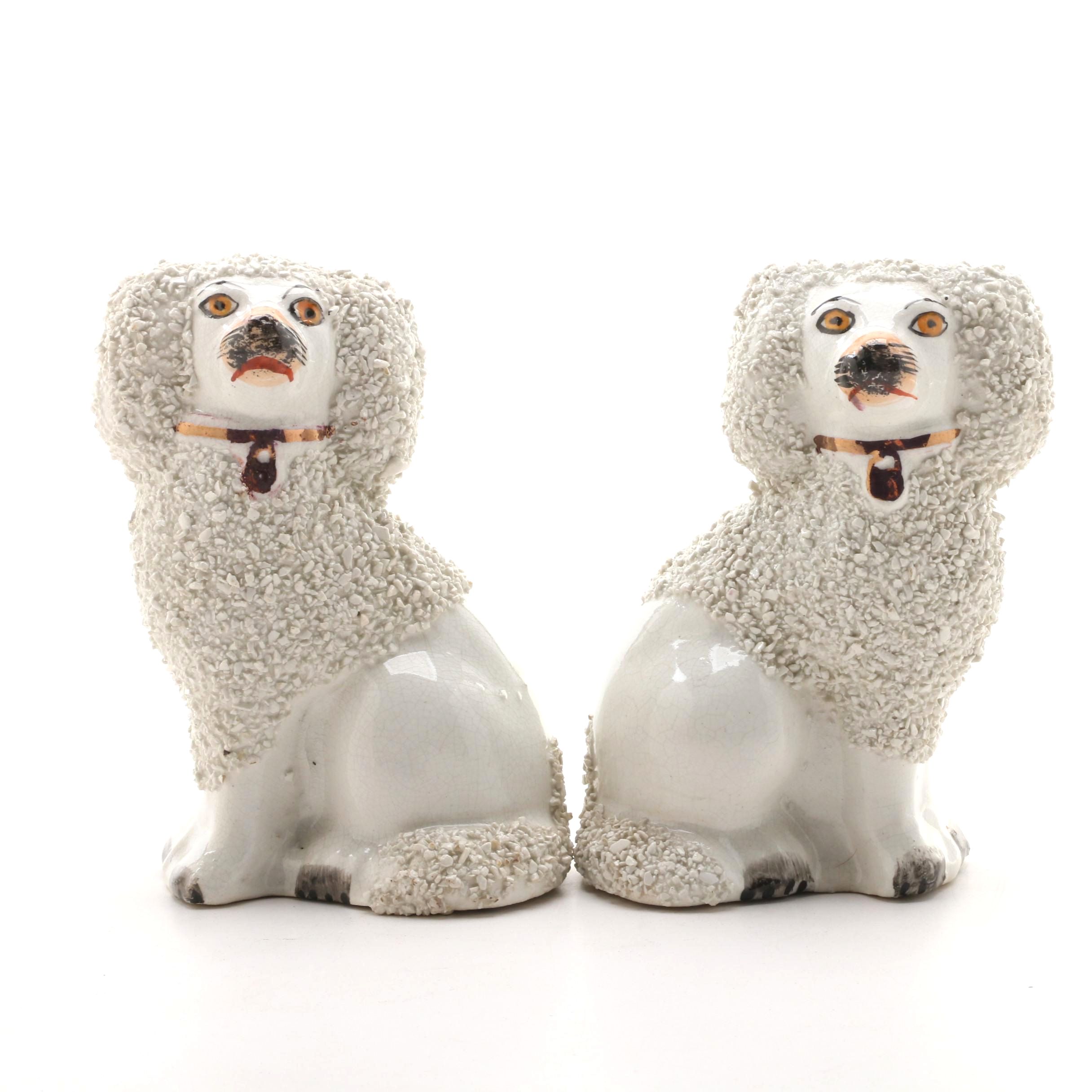 Pair of Staffordshire Poodle Figurines, Mid to Late 19th Century EBTH