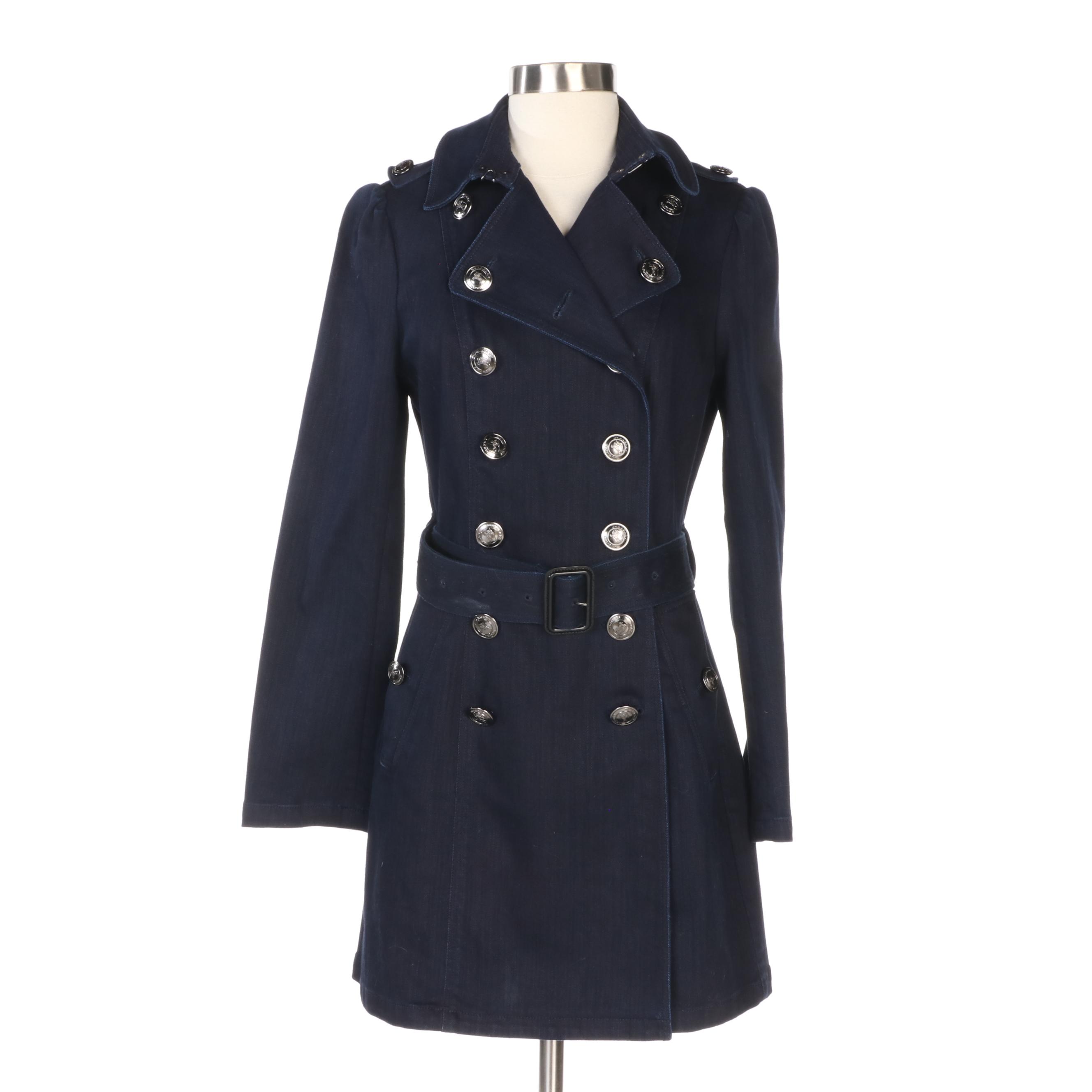burberry blue trench coat