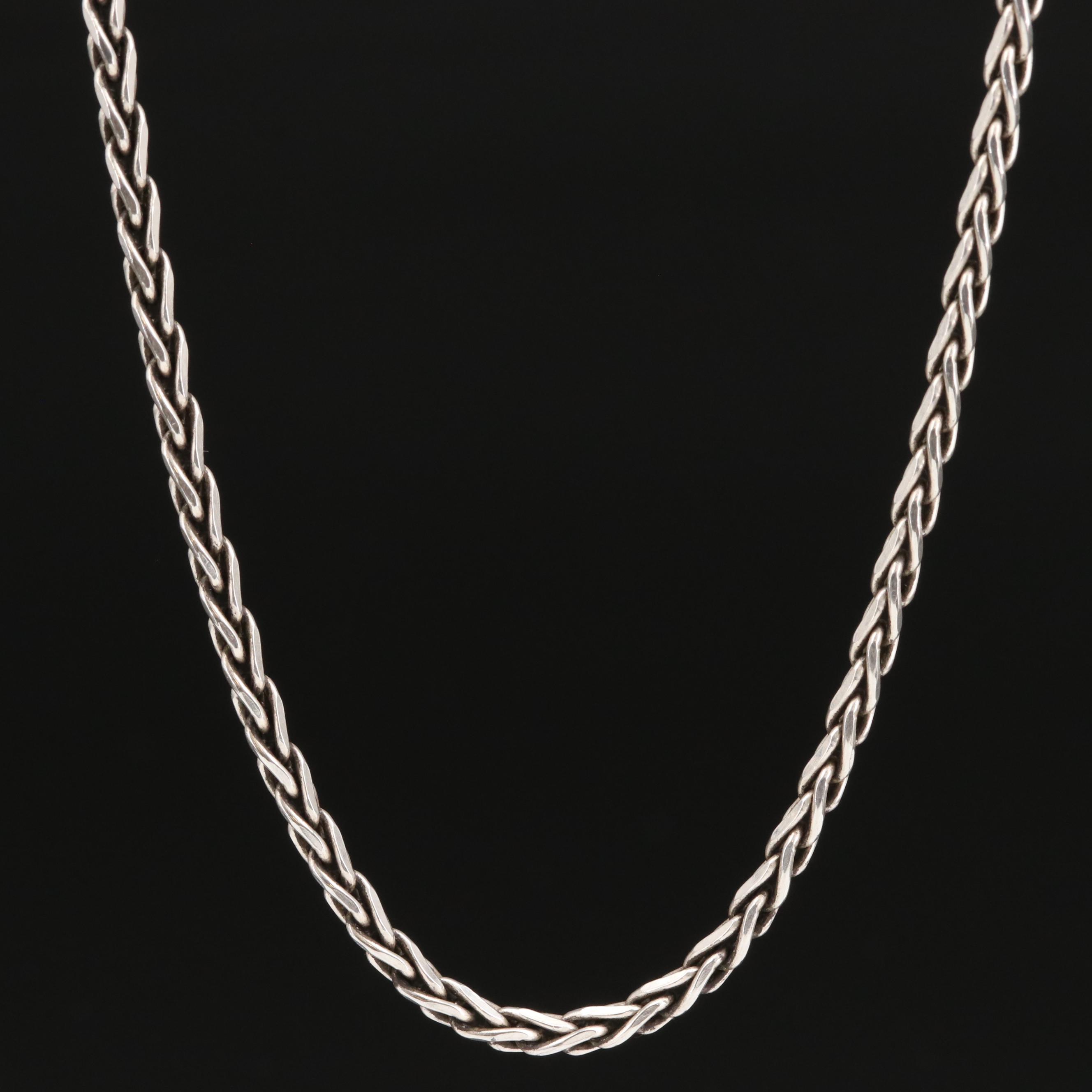 Sterling Silver Wheat Chain Necklace EBTH