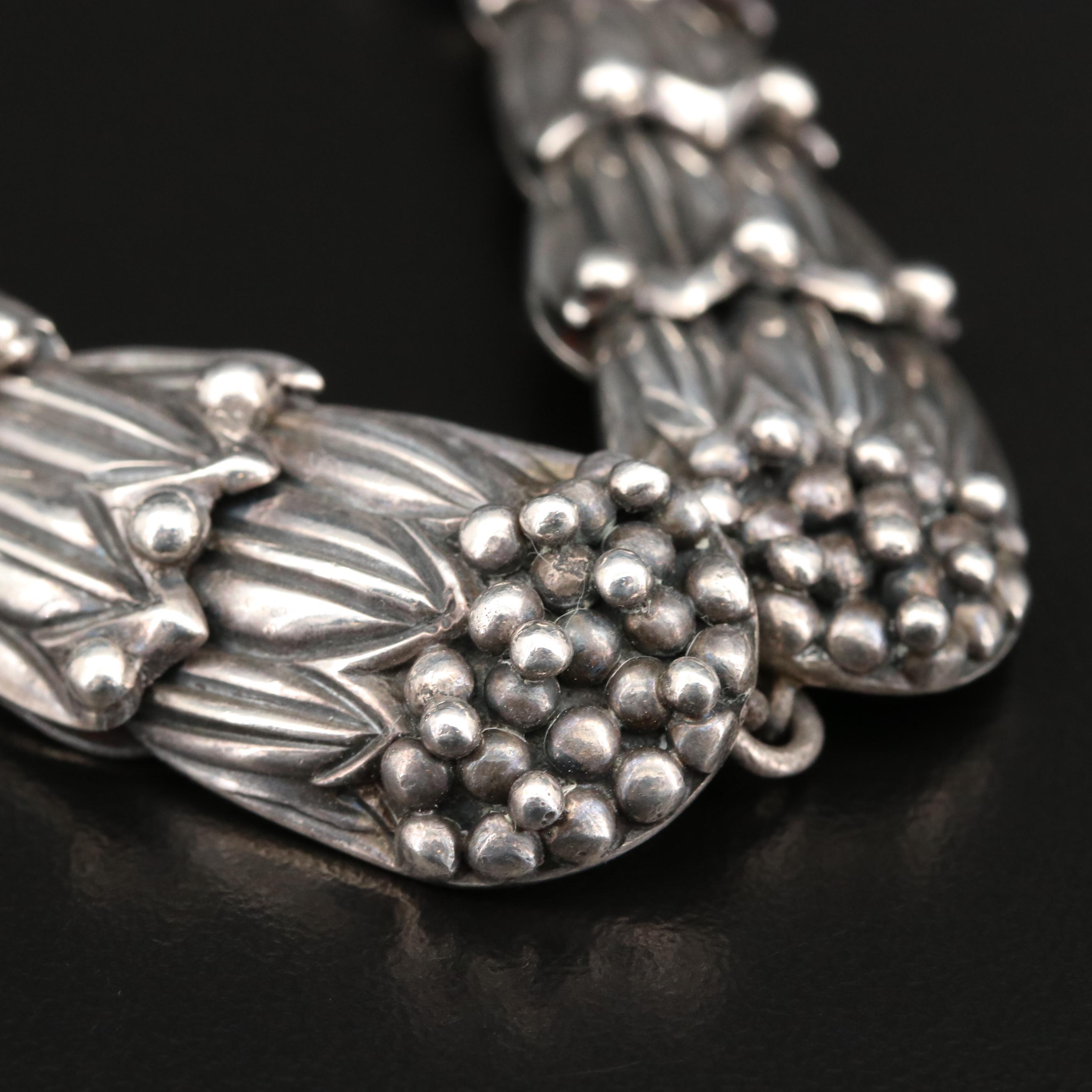 1950s Margot de Taxco "Cornflower" Clamper and Necklace EBTH