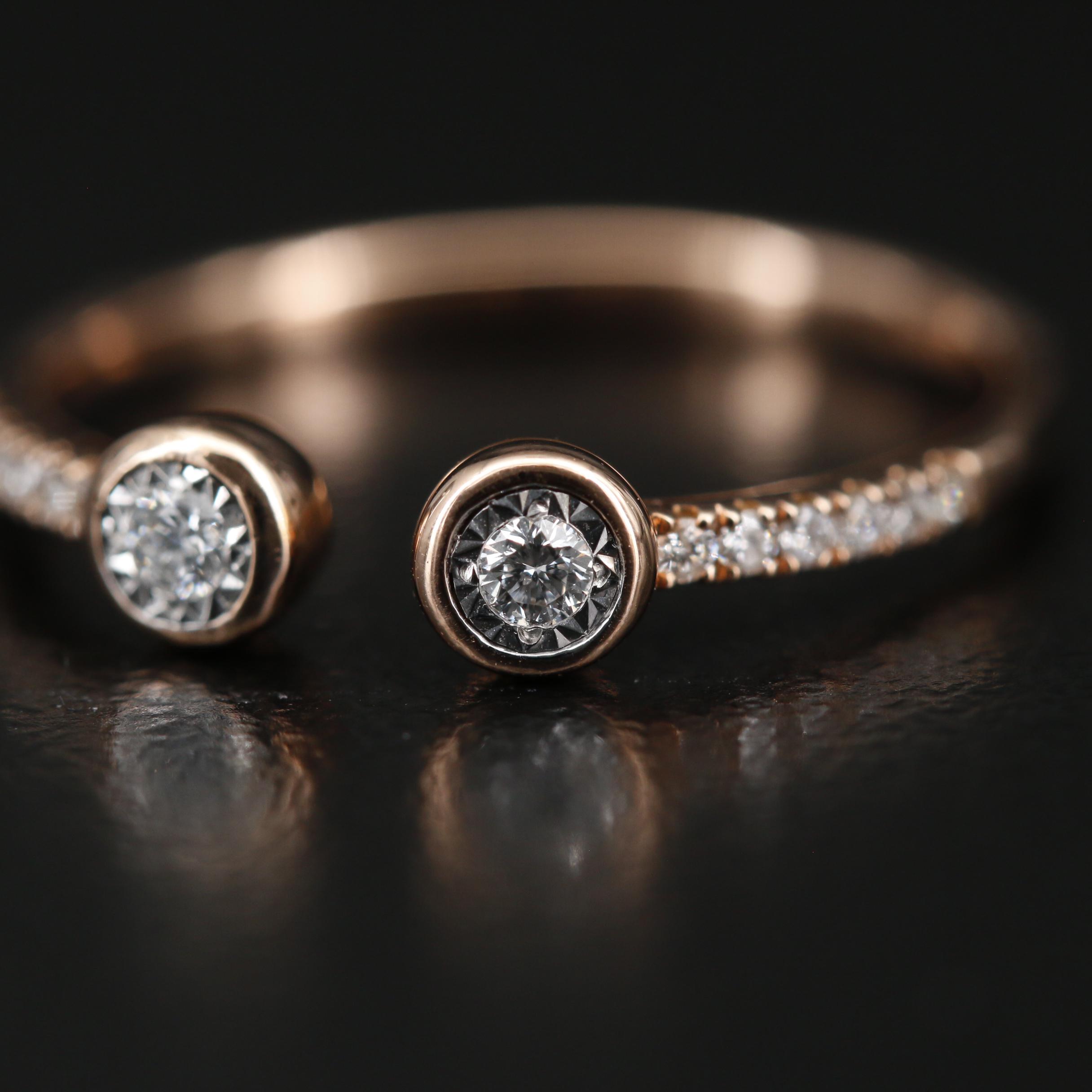 14K Diamond Open Shank Ring EBTH