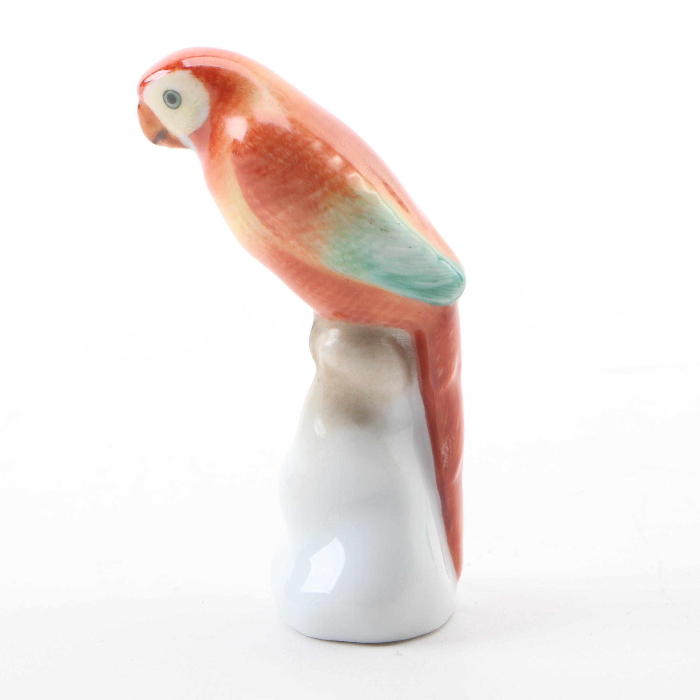 Herend Natural "Parrot" Porcelain Figurine EBTH