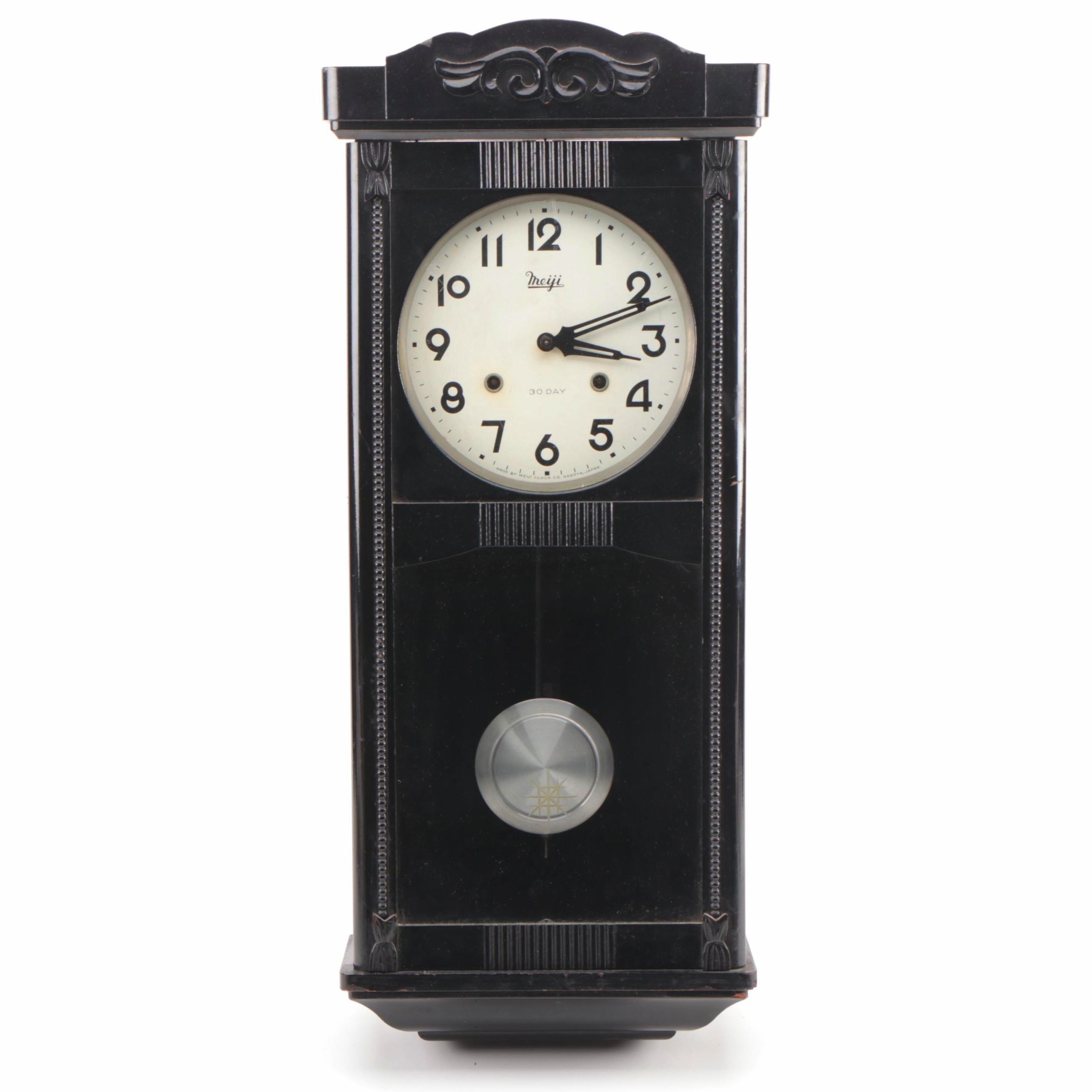 Meiji 30 Day Japanese Pendulum Wall Clock, Mid20th Century EBTH