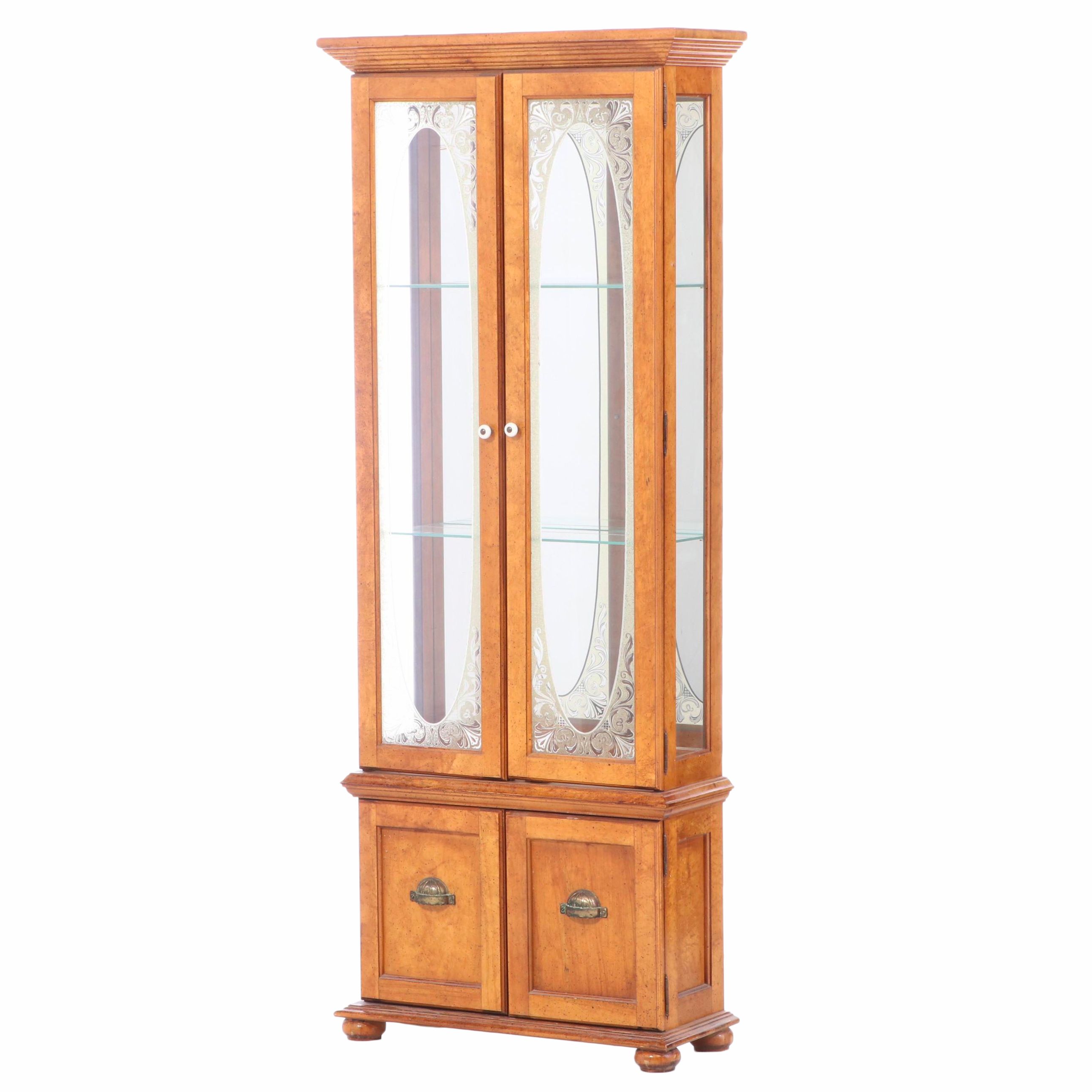 Wood and Etched Glass Curio EBTH