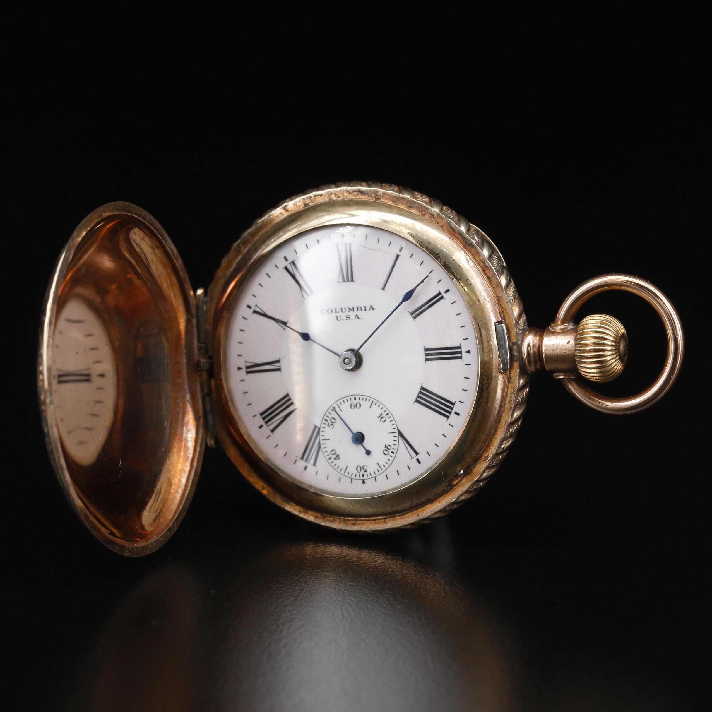Antique Columbia Gold Filled Hunting Case Pocket Watch, Circa 1897 EBTH