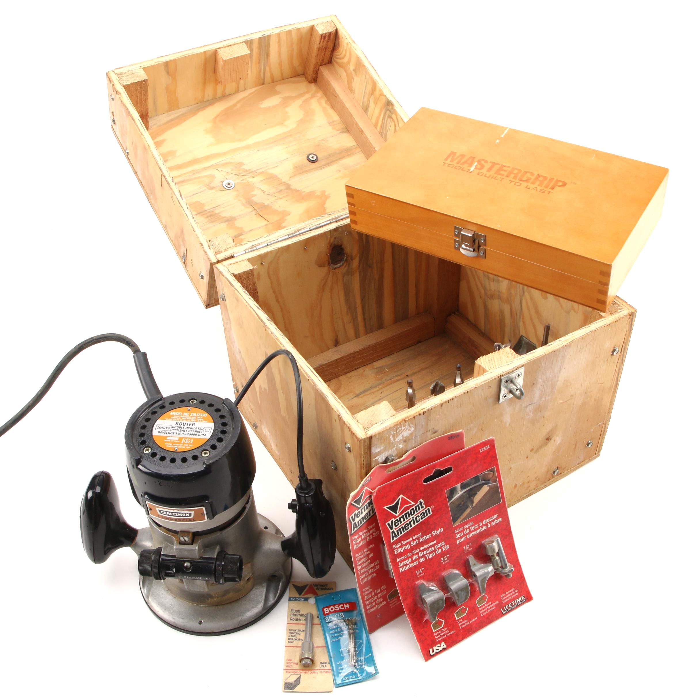Craftsman Commercial Router with Mastergrip Bit Set EBTH