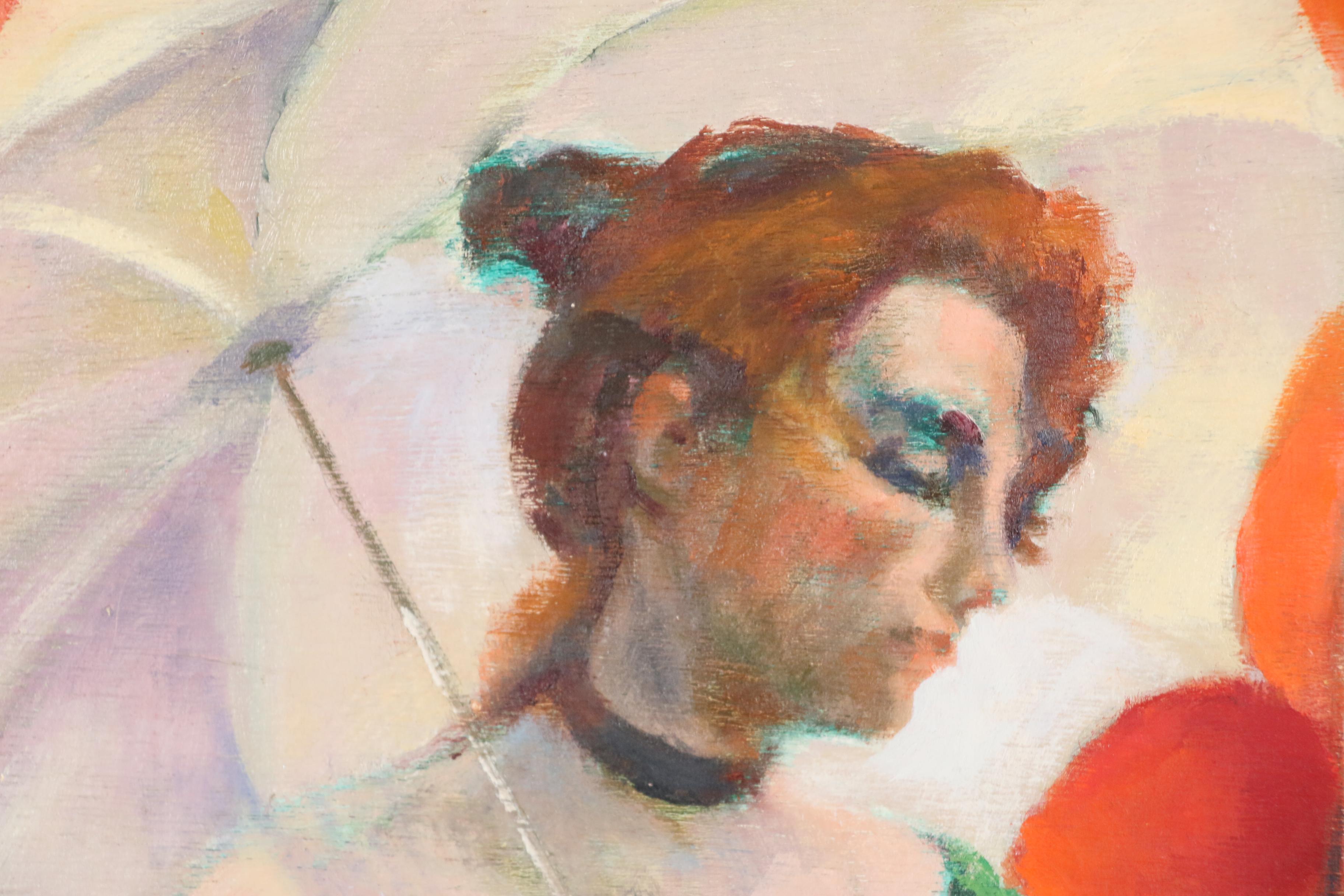 Jacques Zuccaire Oil Painting of Figure with Fruit Still Life, 20th Century EBTH