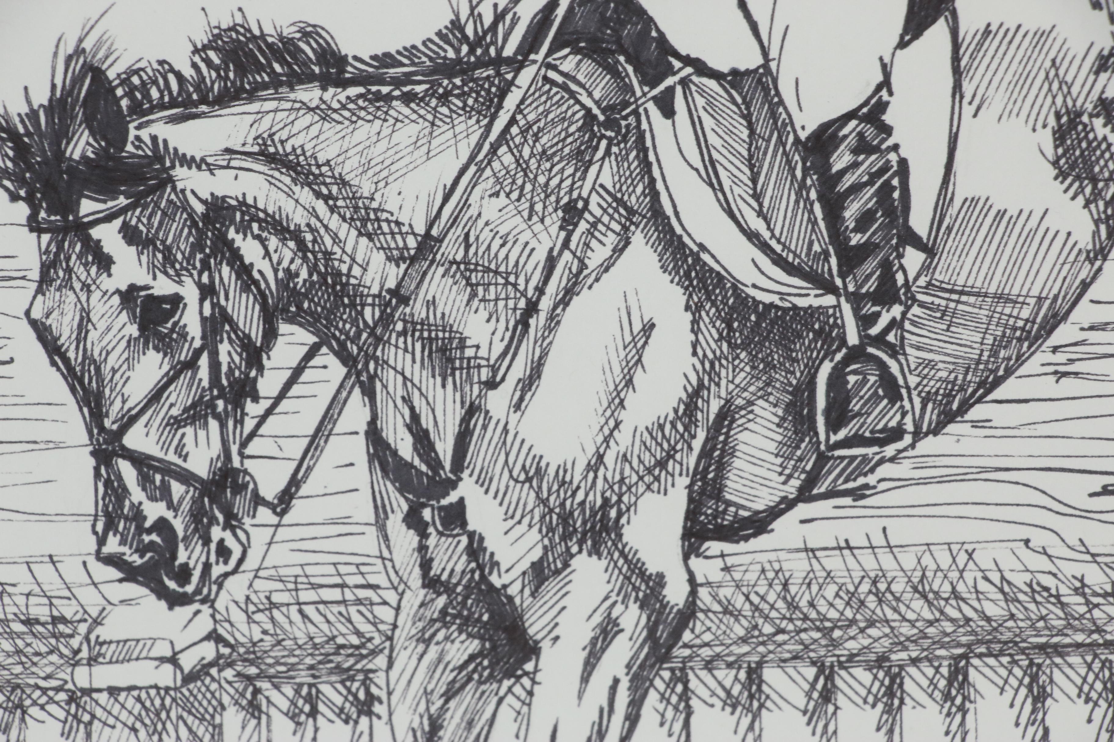 Regina Raab Pen and Ink Drawing "Cron County" 20th Century | EBTH