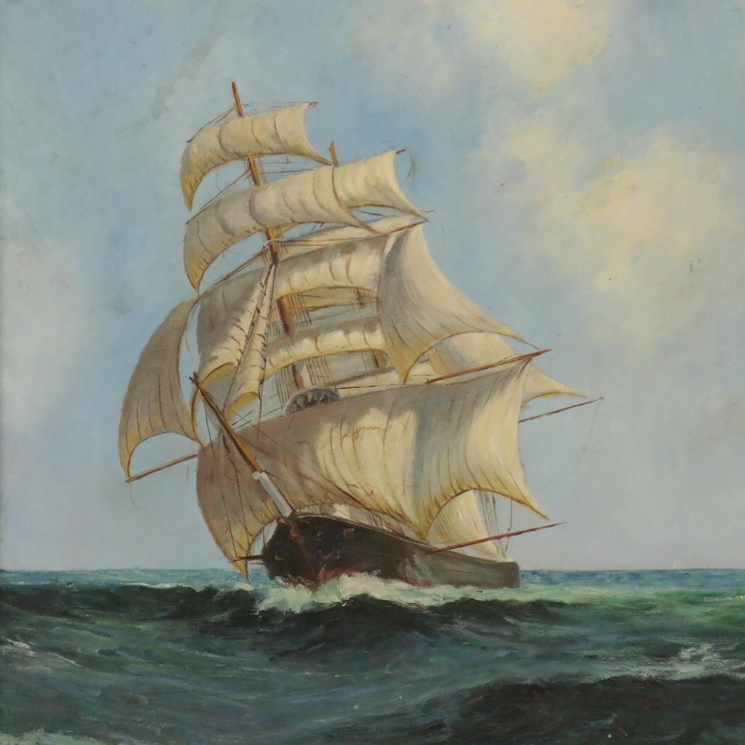 Oil Painting of Clipper Ship at Sea after Montague Dawson | EBTH