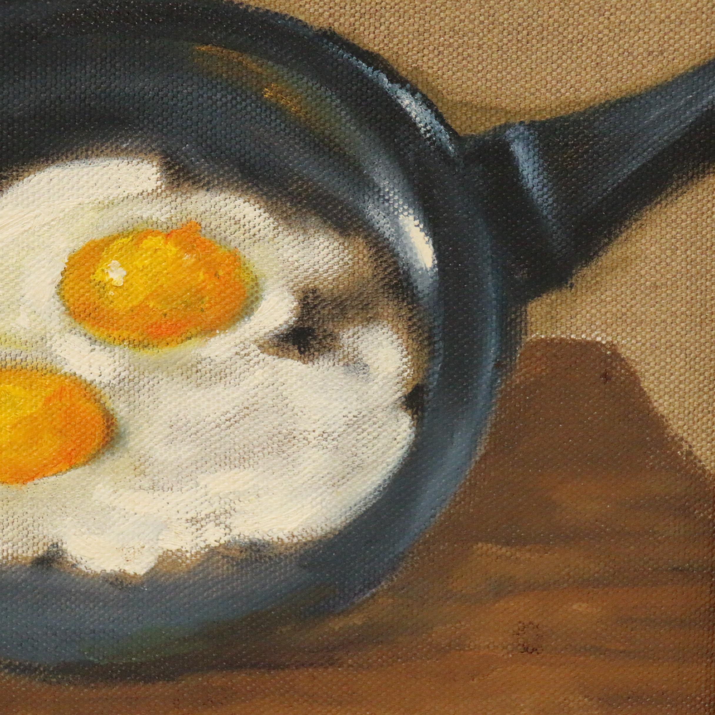 Jacques Zuccaire Still Life Oil Painting of Eggs in Frying Pan EBTH