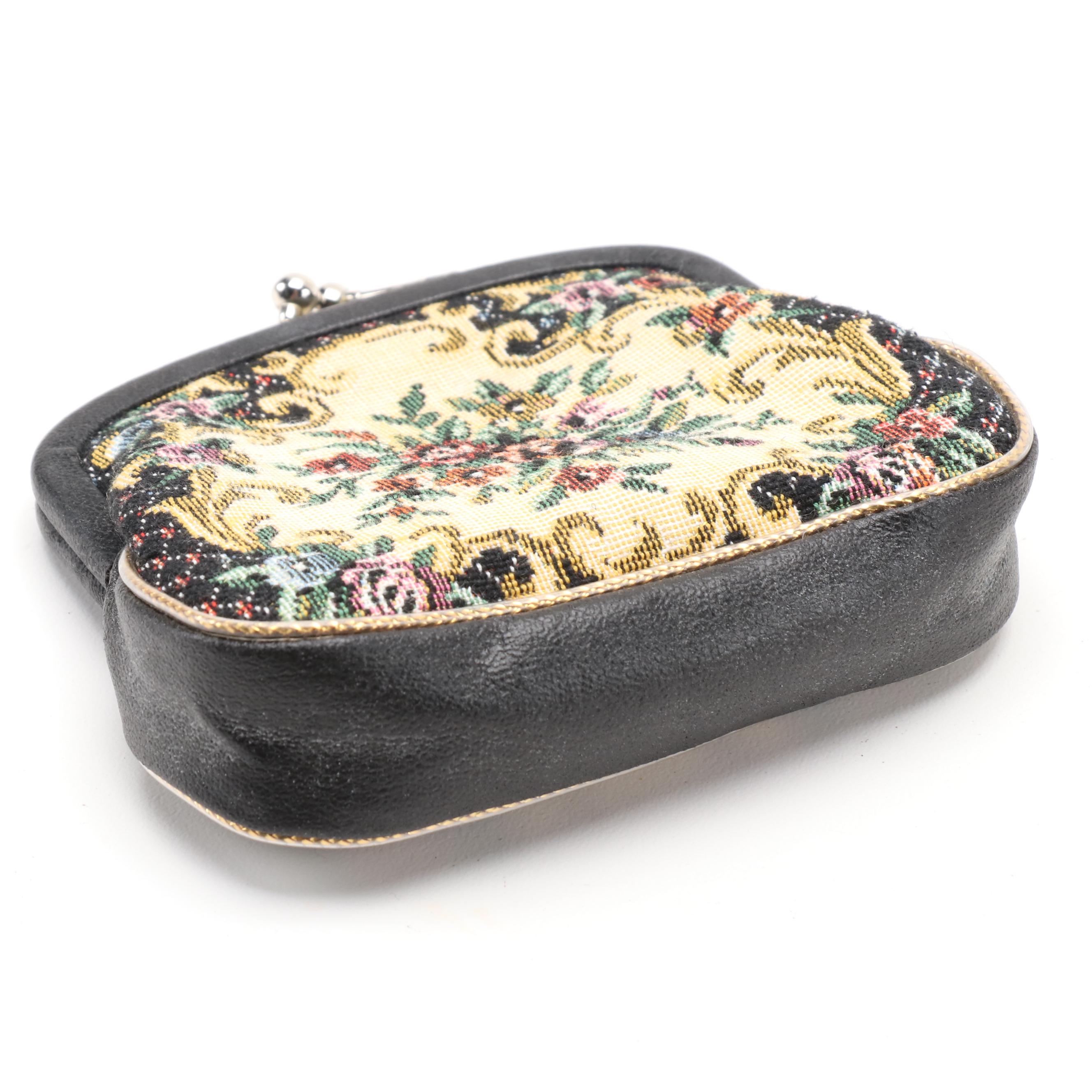 Needlepoint and Metal Coin Purses with Kiss Lock Clasps, Vintage EBTH