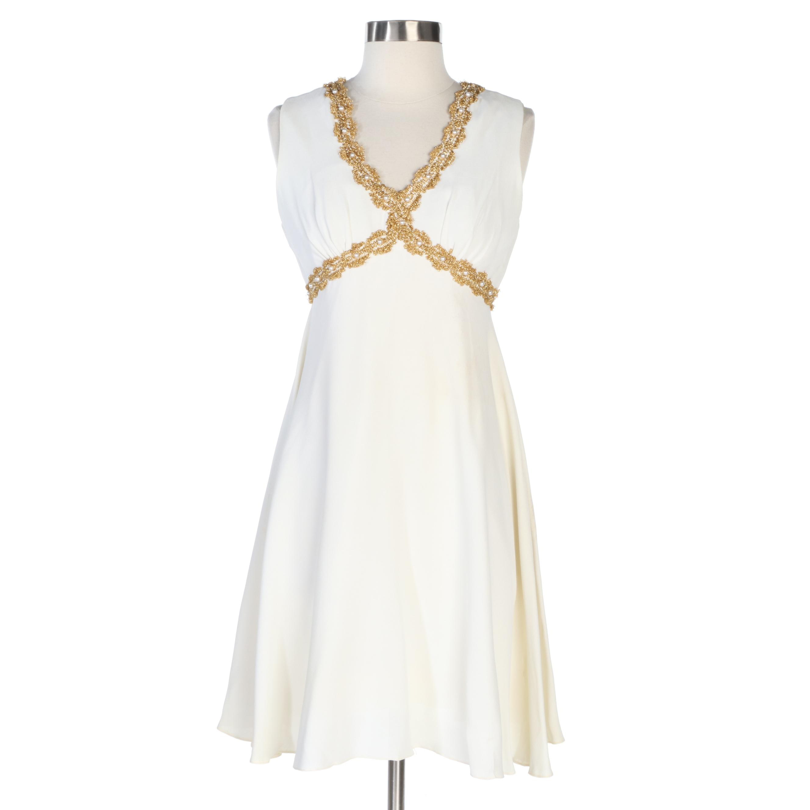 white empire waist dress