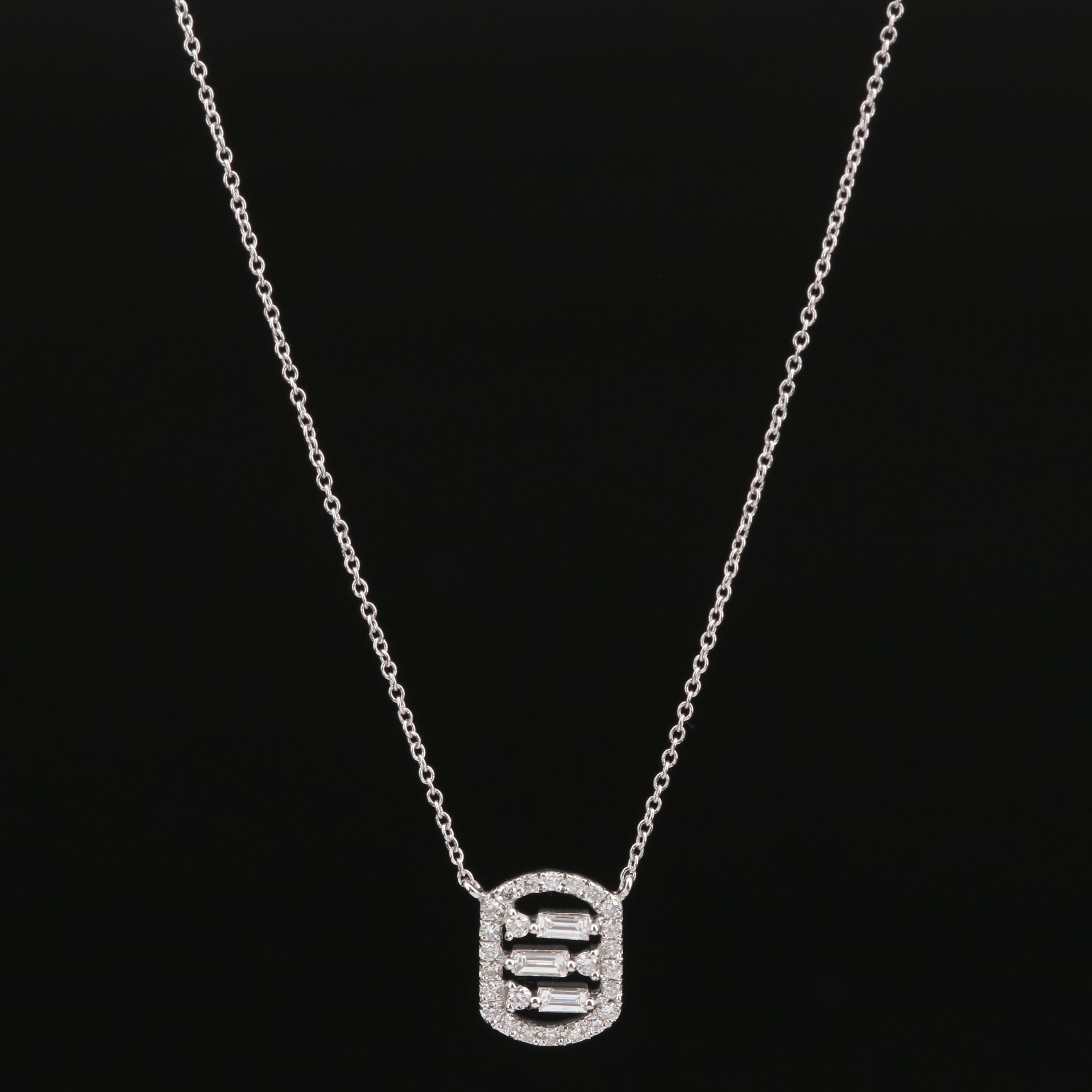 14K Diamond Stationary Pendant Necklace EBTH