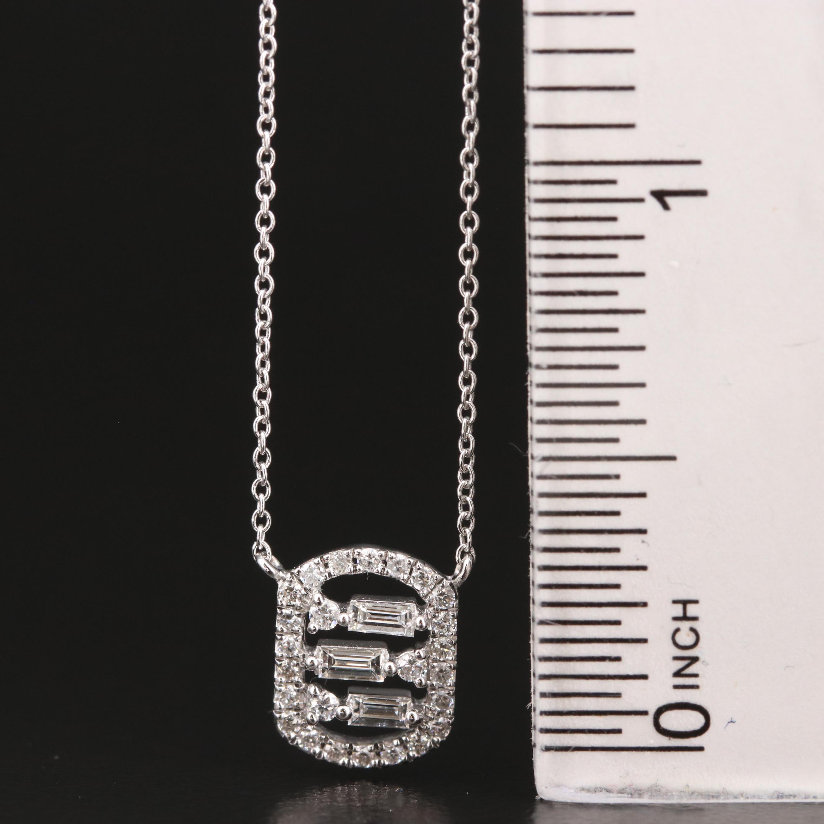 14K Diamond Stationary Pendant Necklace EBTH