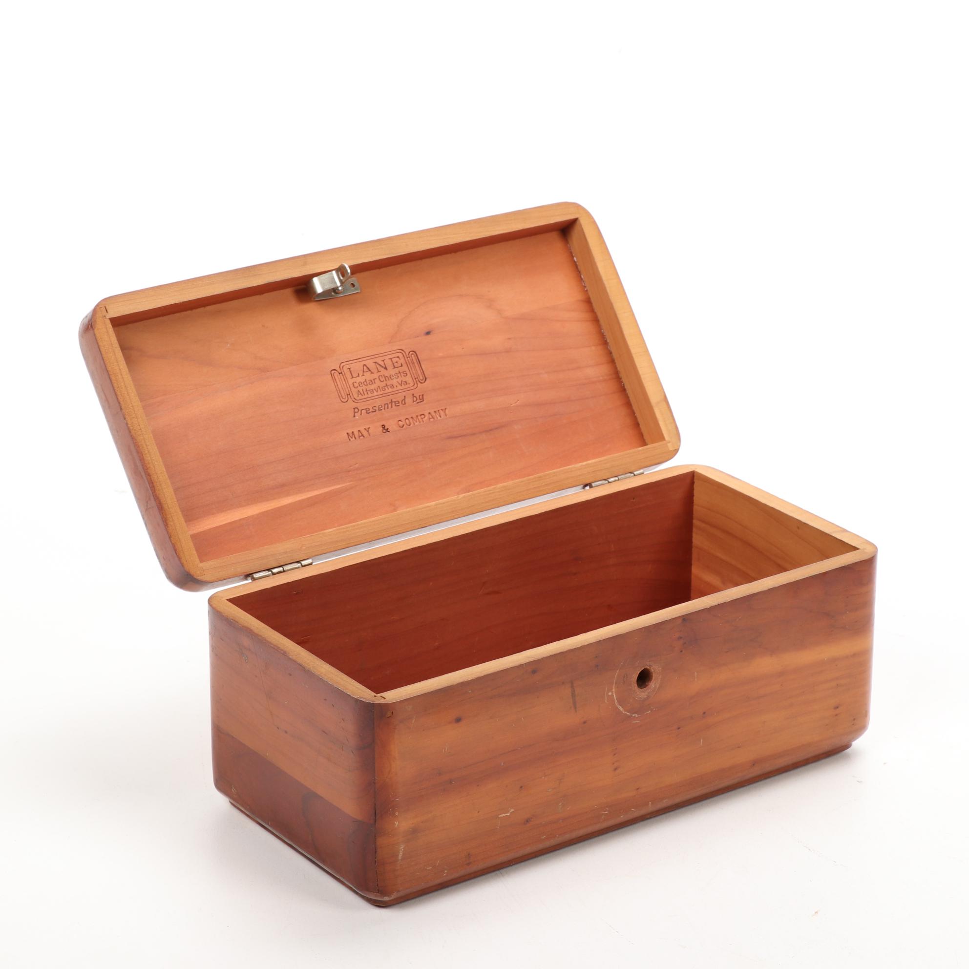 Miniature Lane Cedar Chest and 19th Century Wood Storage Chest EBTH