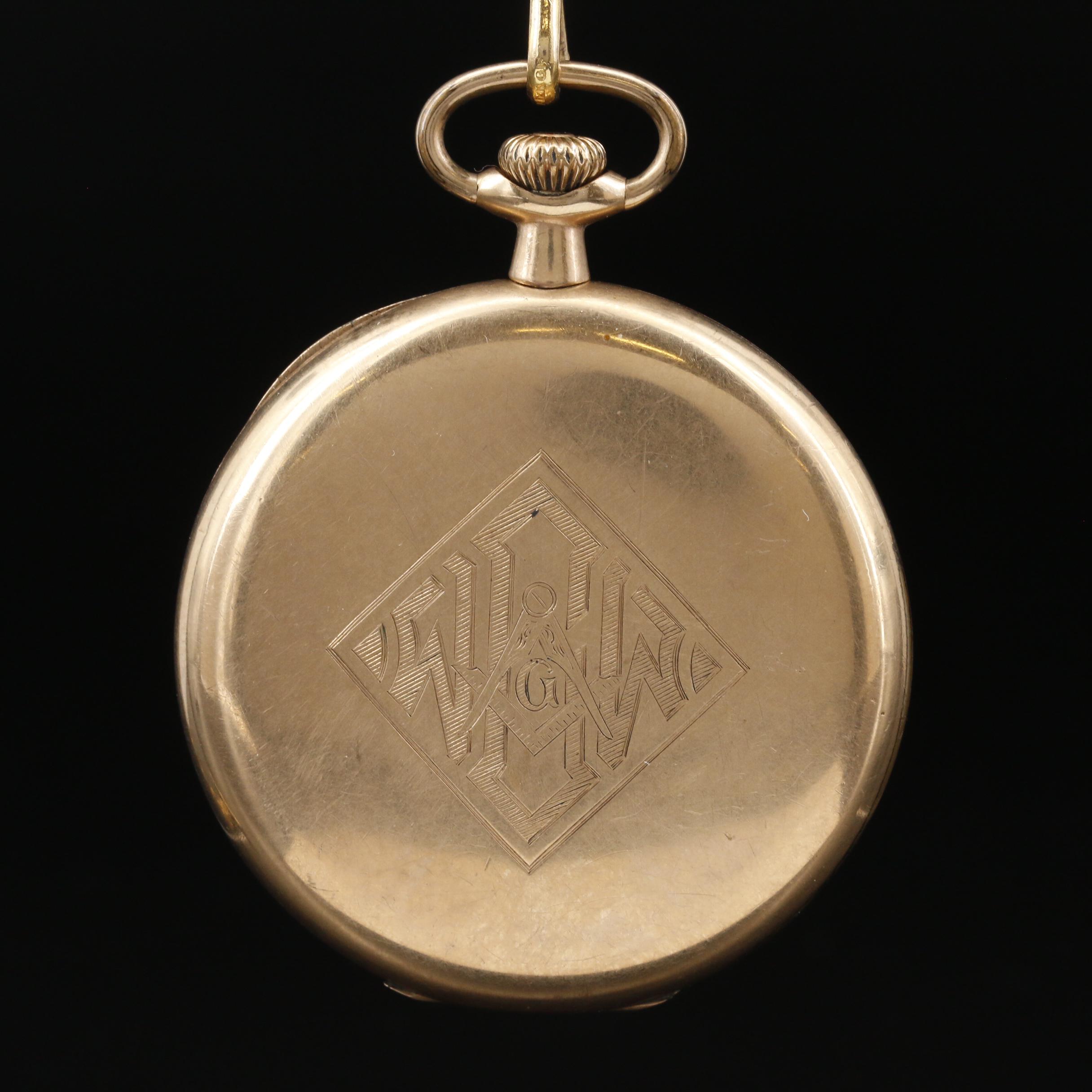 1919 Hamilton Gold Filled Pocket Watch with Gold Filled Chain Fob EBTH