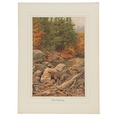 Chromolithograph after A.B. Frost "Deer Shooting"