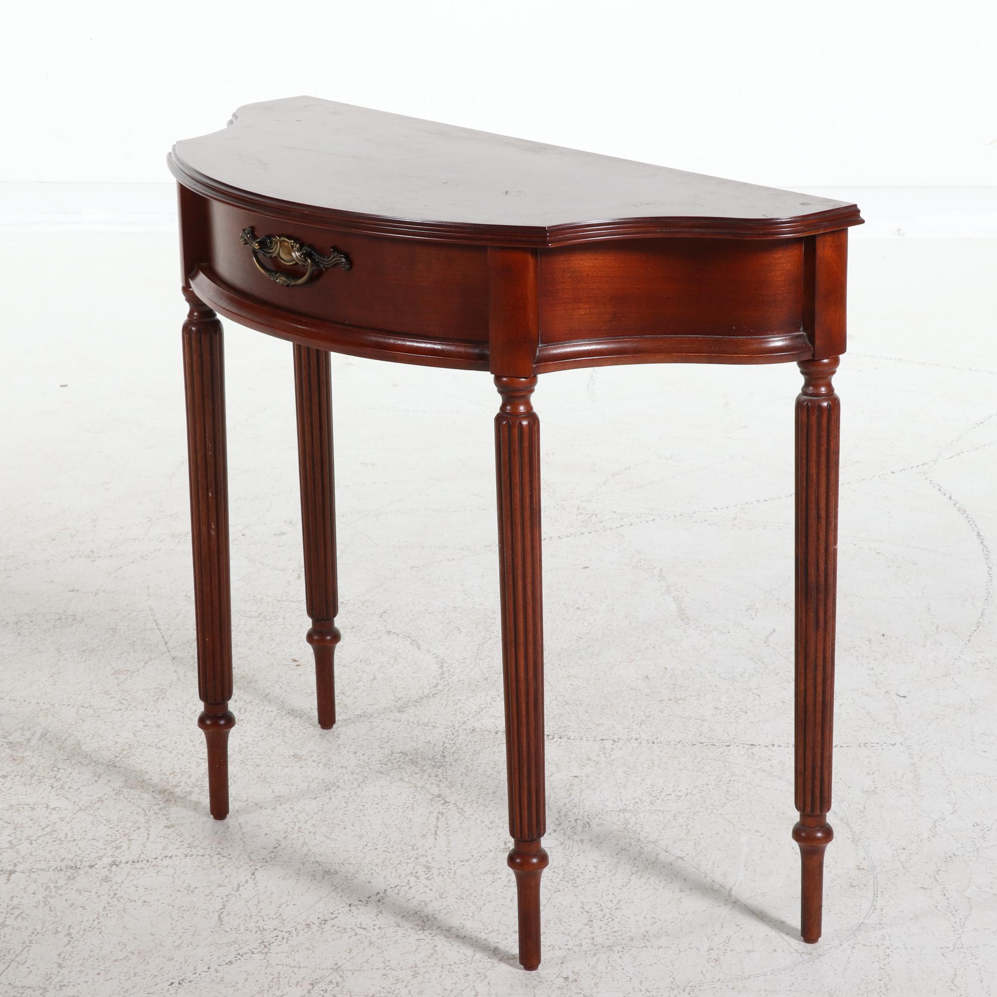 Bombay Company Sheraton Style Demilune Hall Tables EBTH