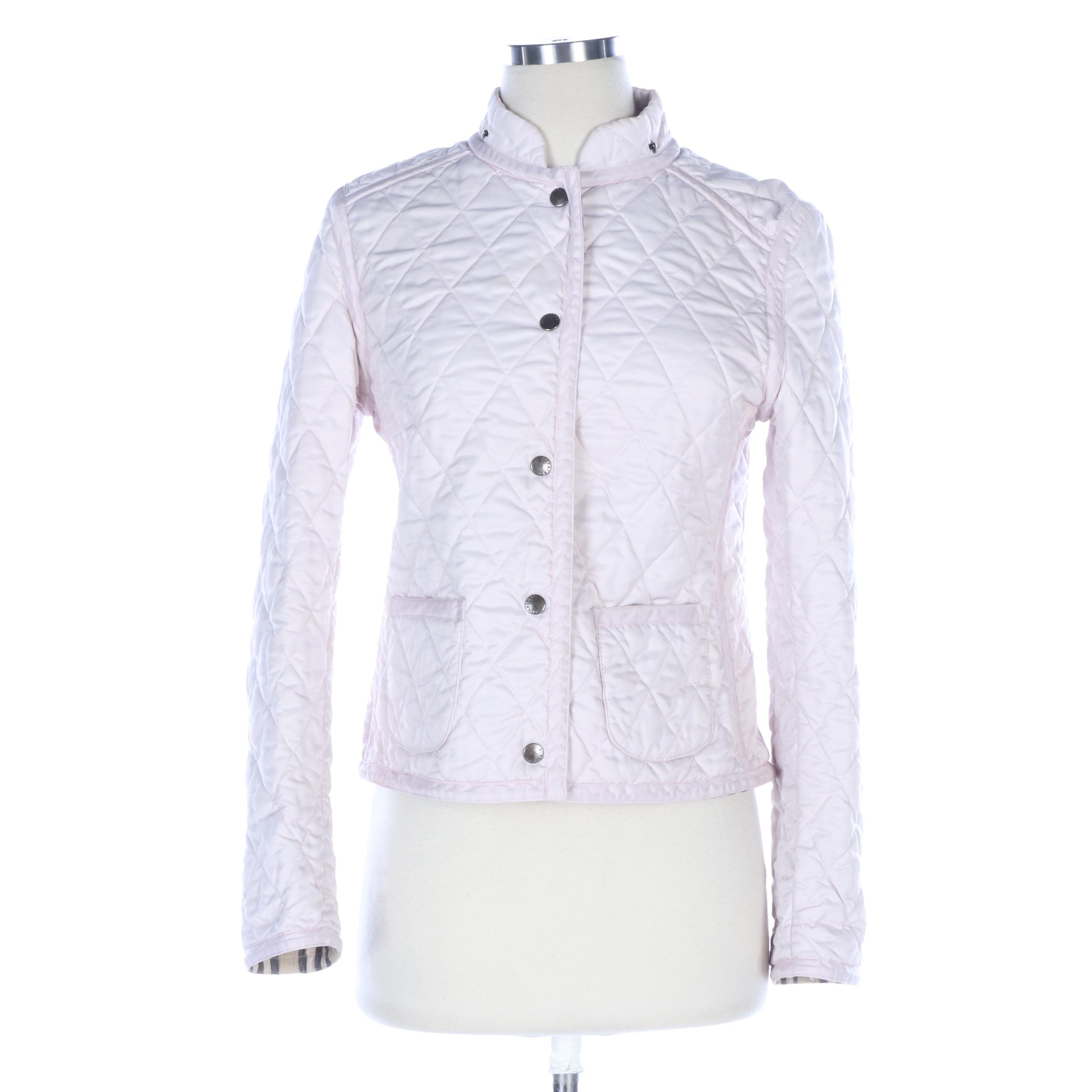 Burberry Light Pink Quilted Jacket with "Nova Check" Lining EBTH