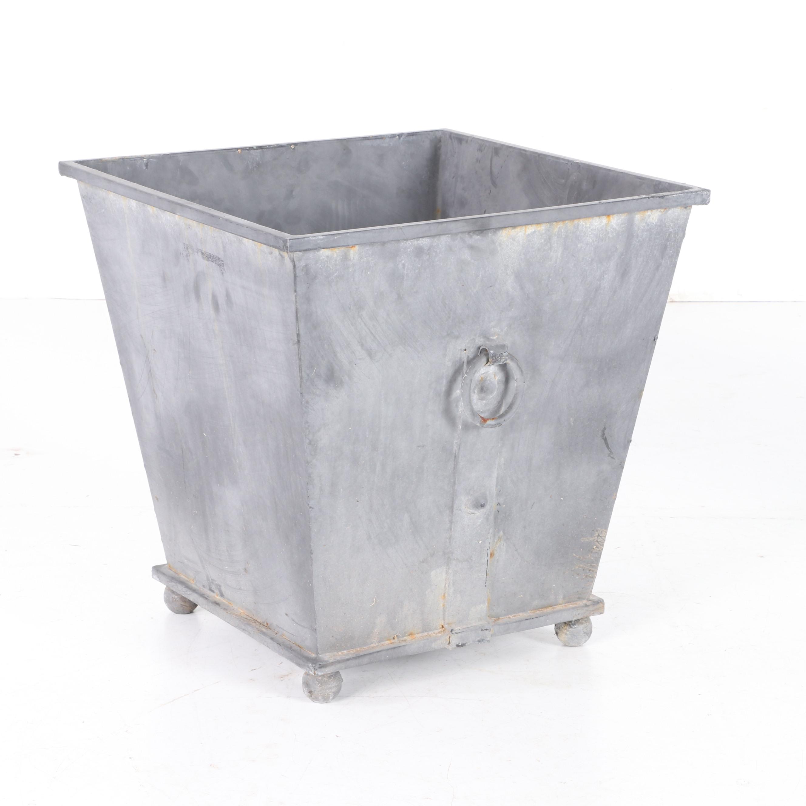Galvanized Planters with Drop Ring Handles EBTH