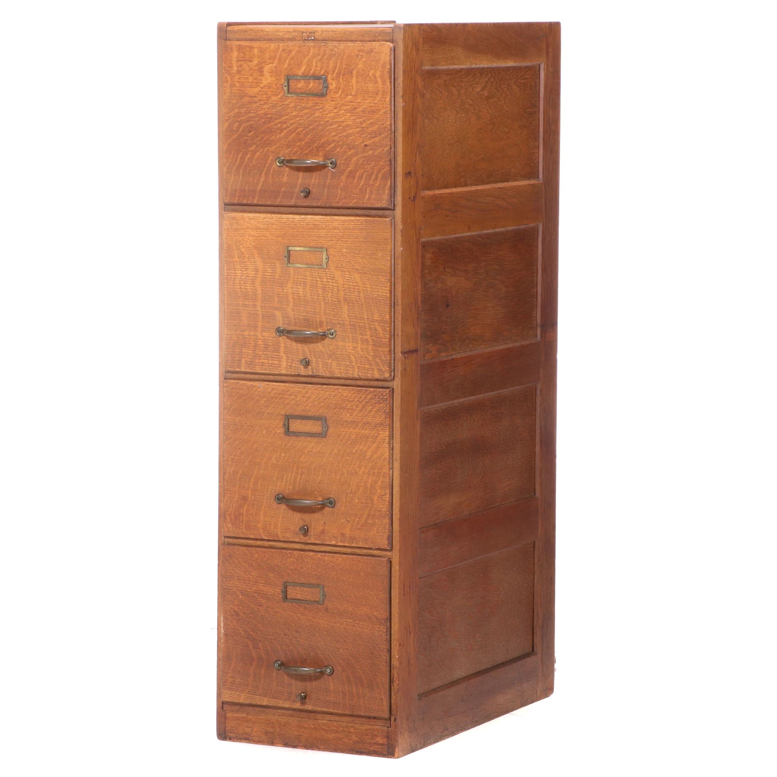 American Oak and Quartersawn Oak FourDrawer File EBTH