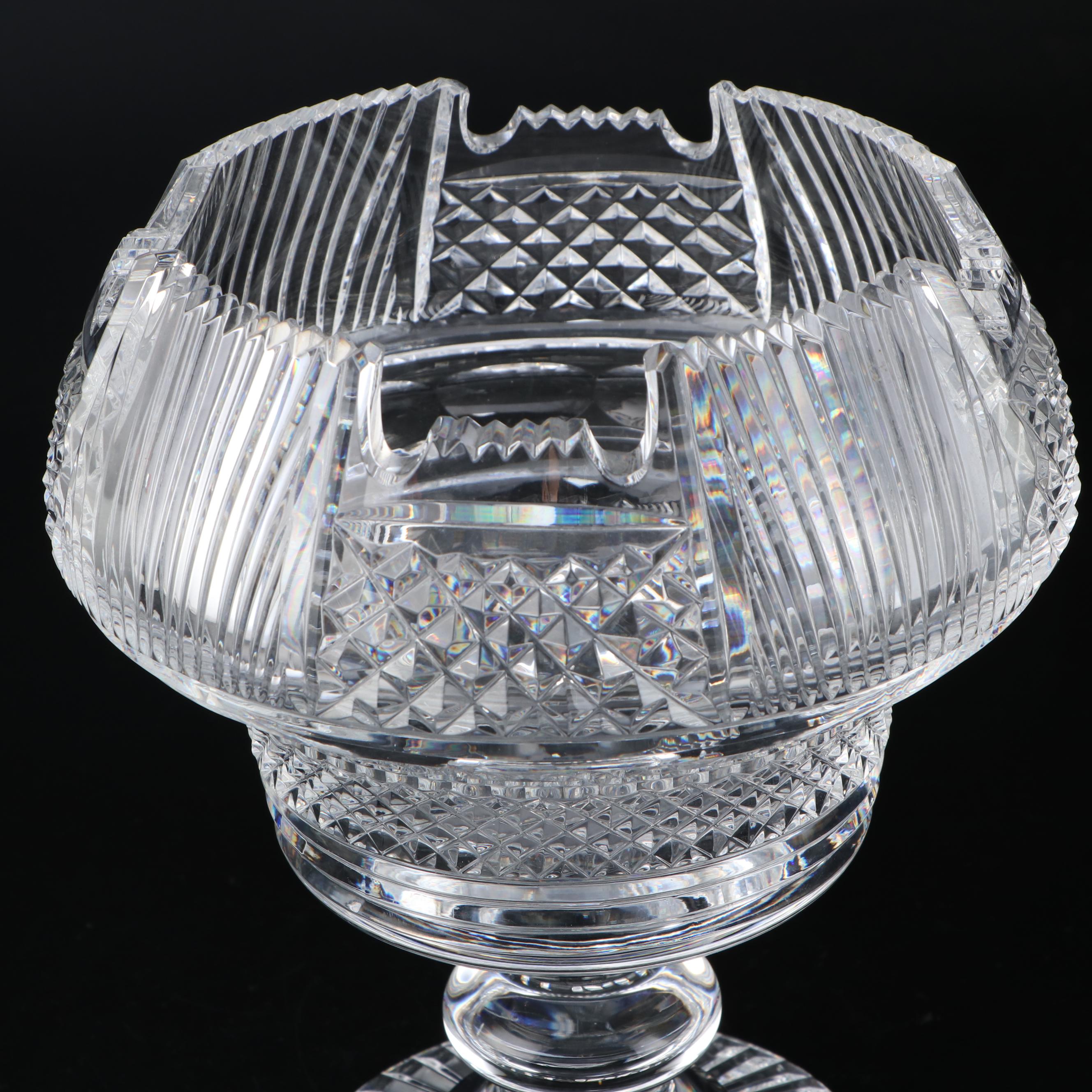 Waterford Crystal Pedestal Vase with Sawtooth Rim EBTH