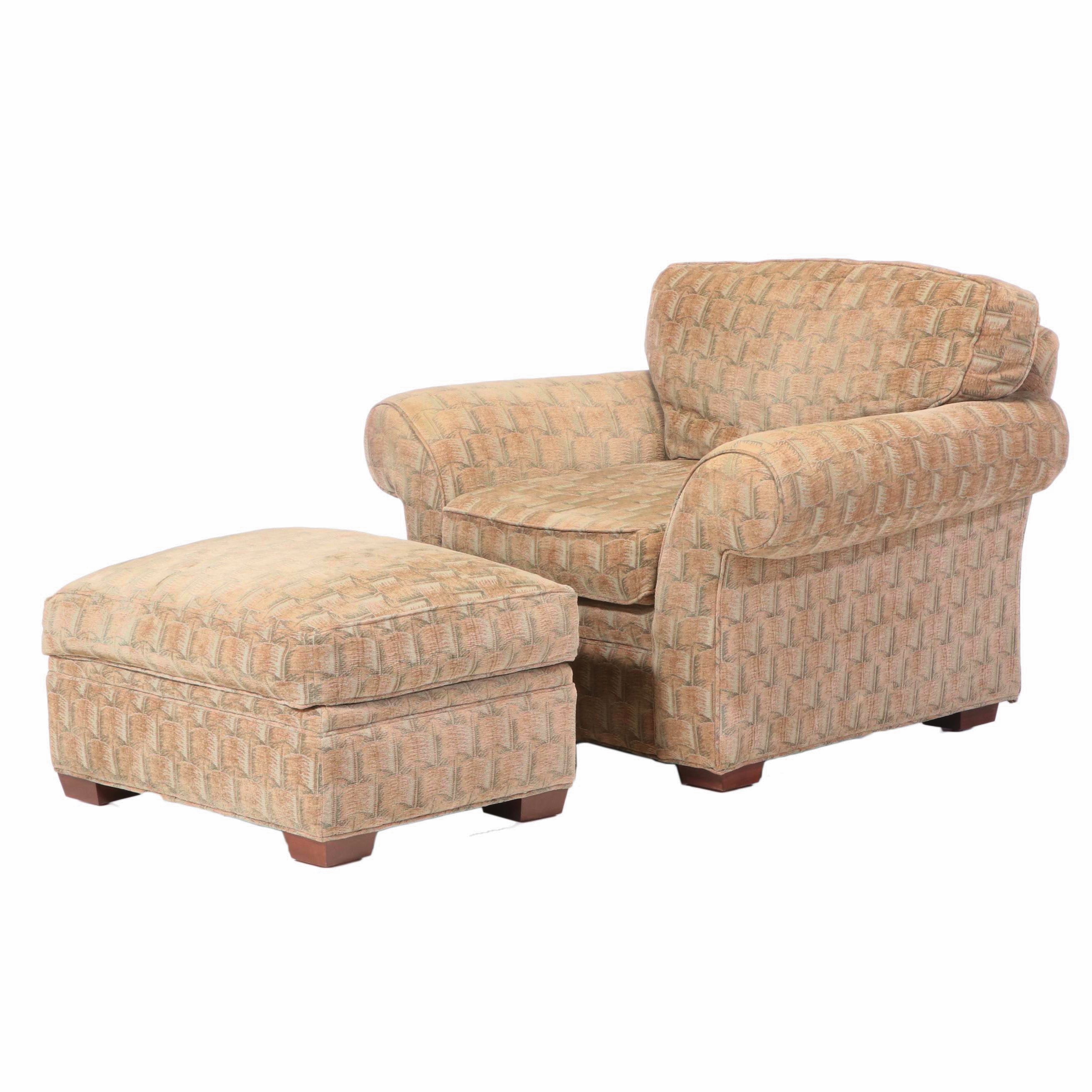 Henredon Upholstered Club Chair and Ottoman EBTH