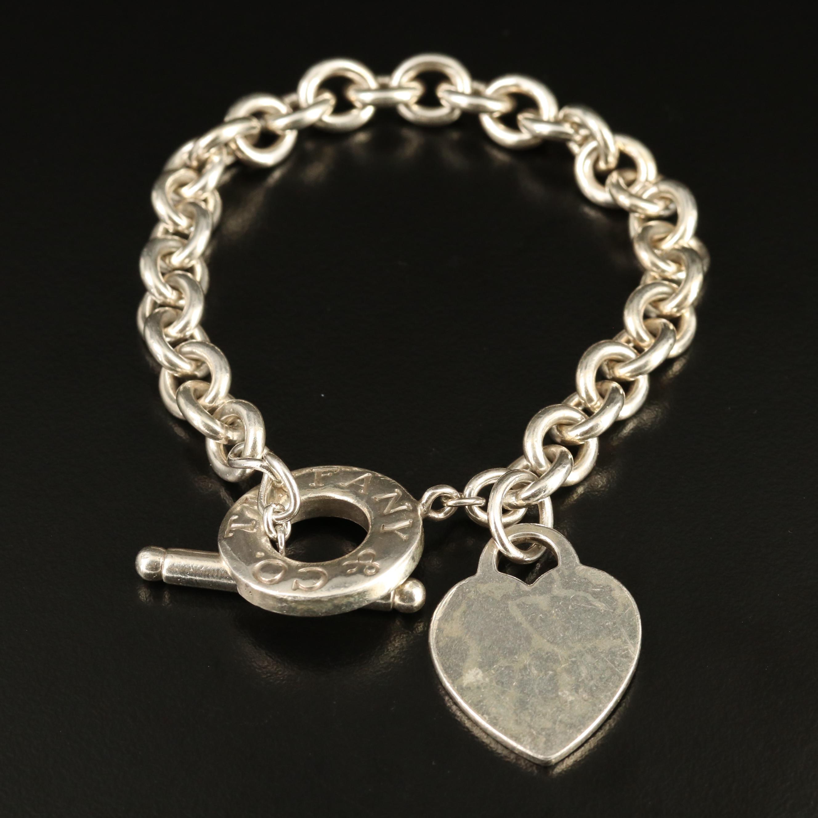 Tiffany & Co. Sterling Silver Toggle Bracelet with Heart Tag EBTH