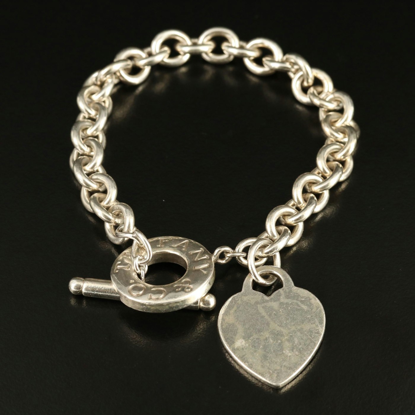 Tiffany & Co. Sterling Silver Toggle Bracelet with Heart Tag | EBTH