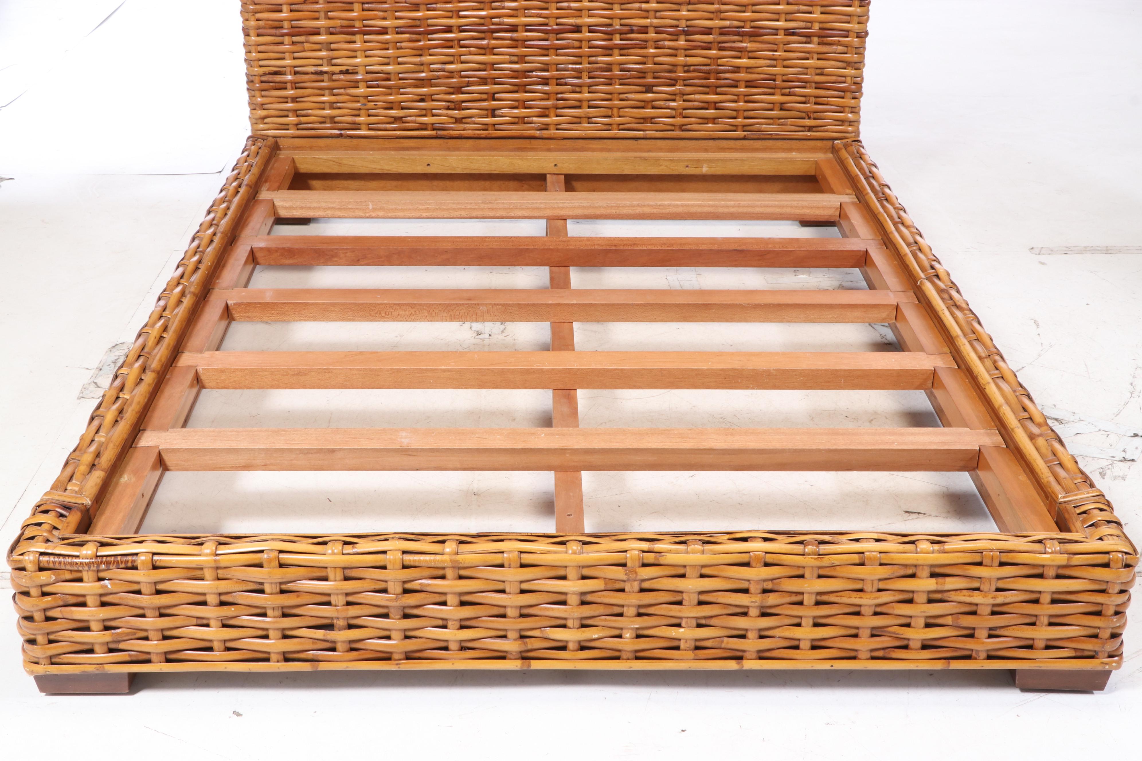 Contemporary Rattan Queen Size Bed Frame EBTH