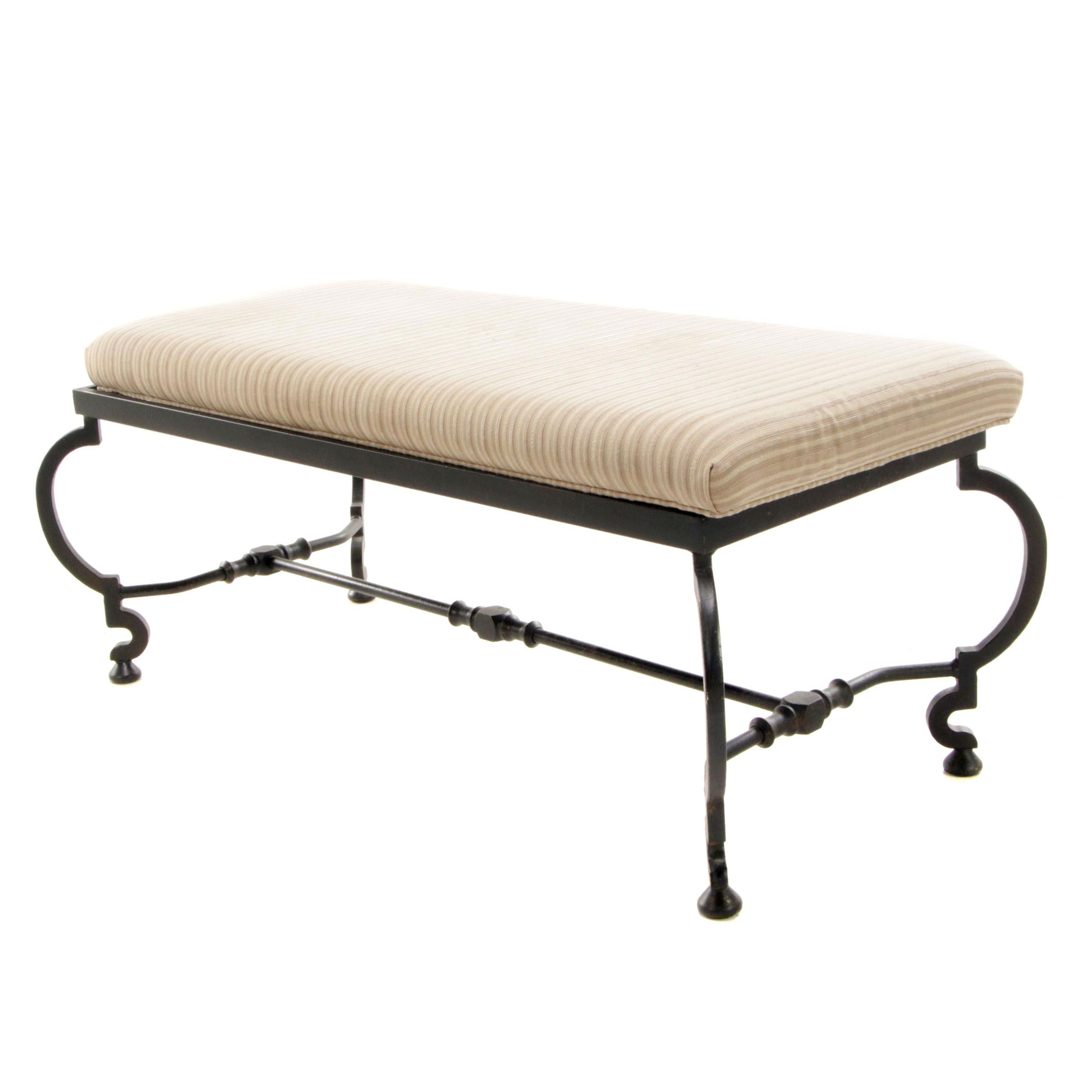 Wrought Iron Upholstered Bench EBTH