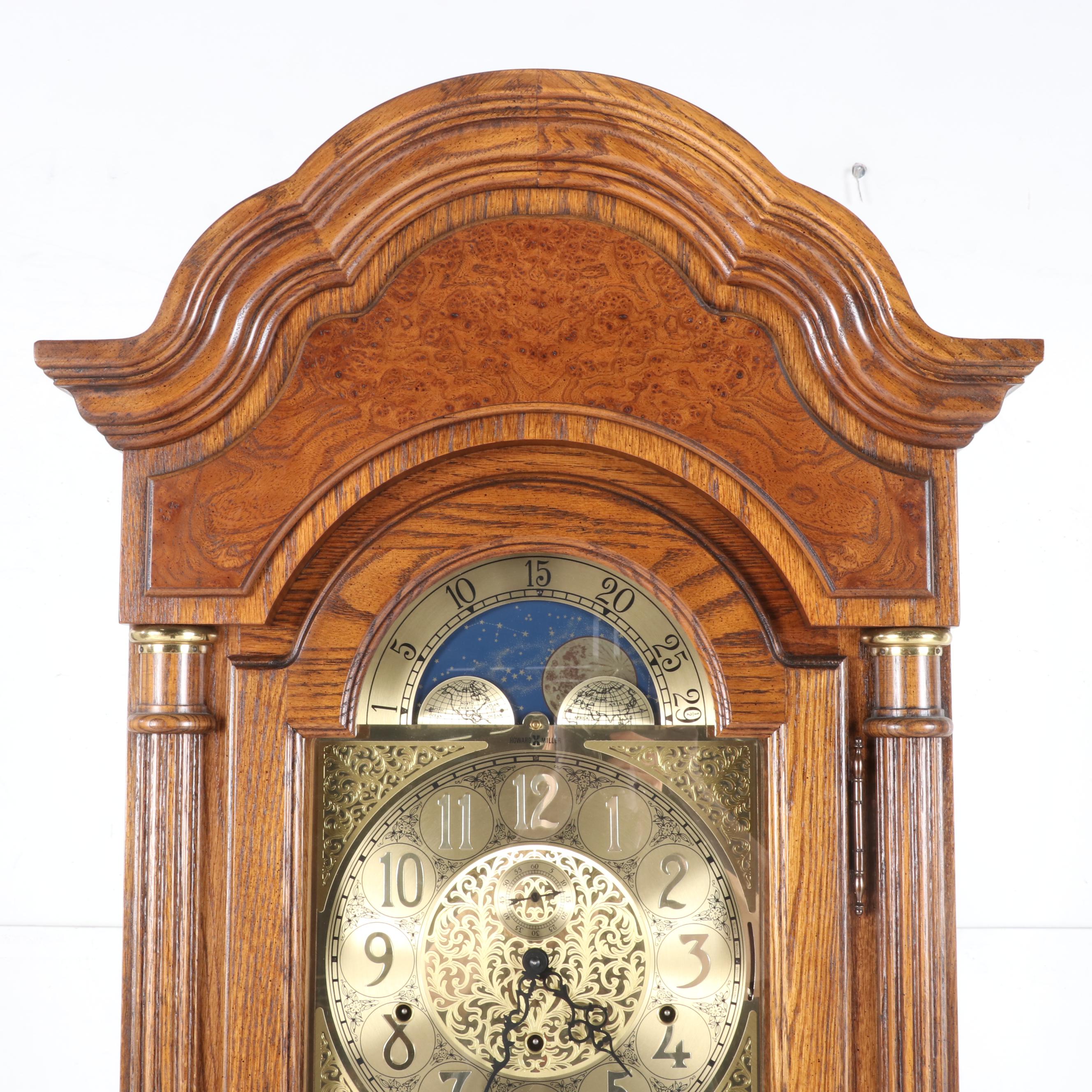 Howard Miller Clock Company Oak Case Grandfather Clock EBTH
