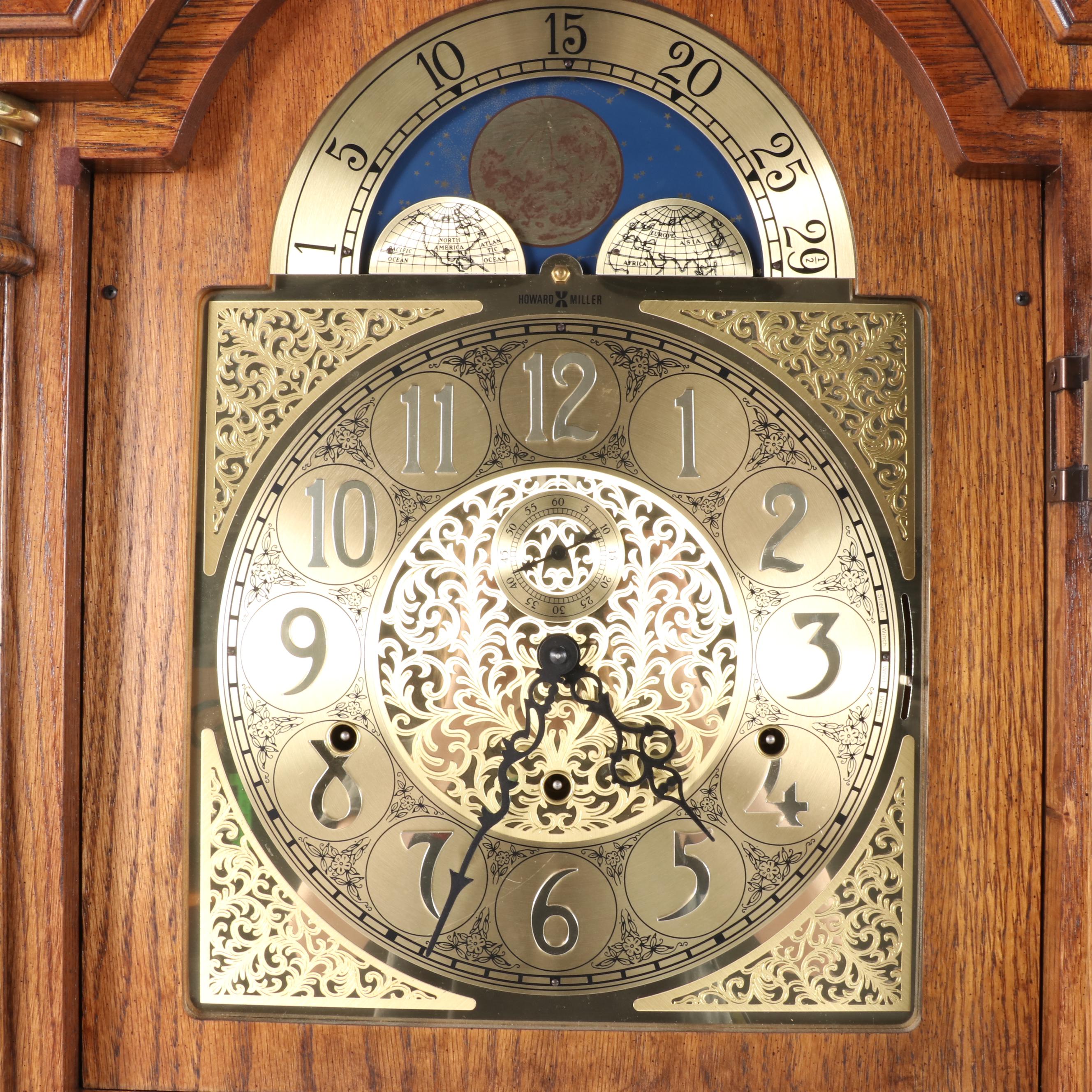 Howard Miller Clock Company Oak Case Grandfather Clock EBTH
